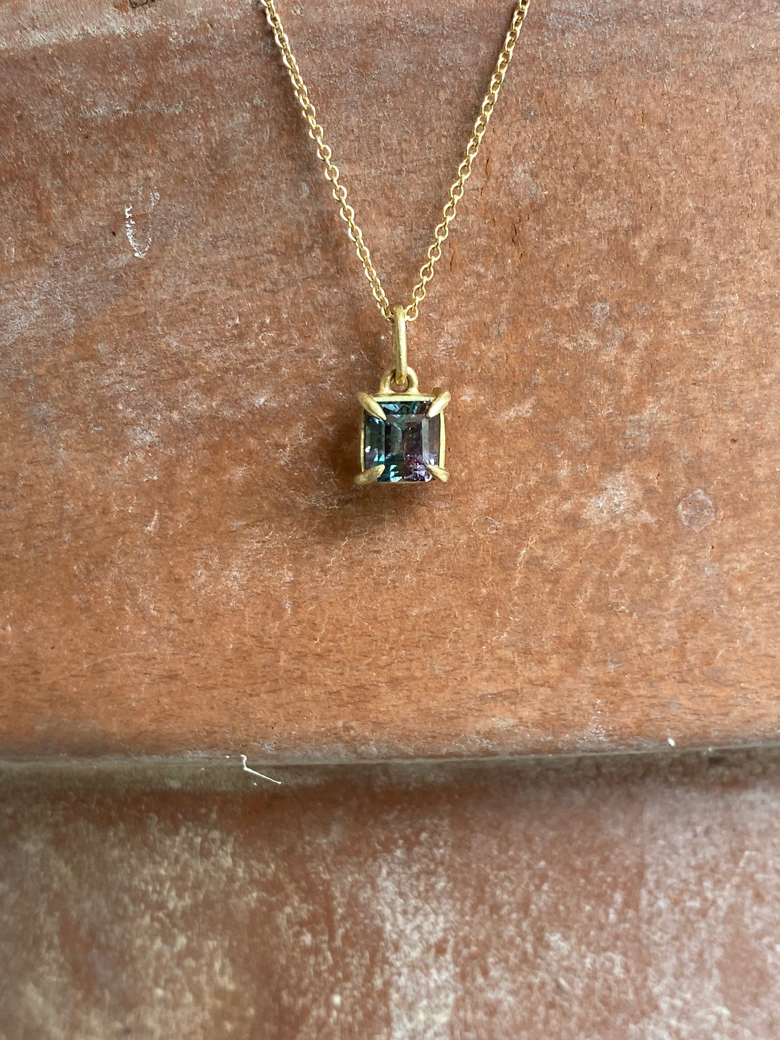 Elle Naz- Watermelon Tourmaline Petite Necklace