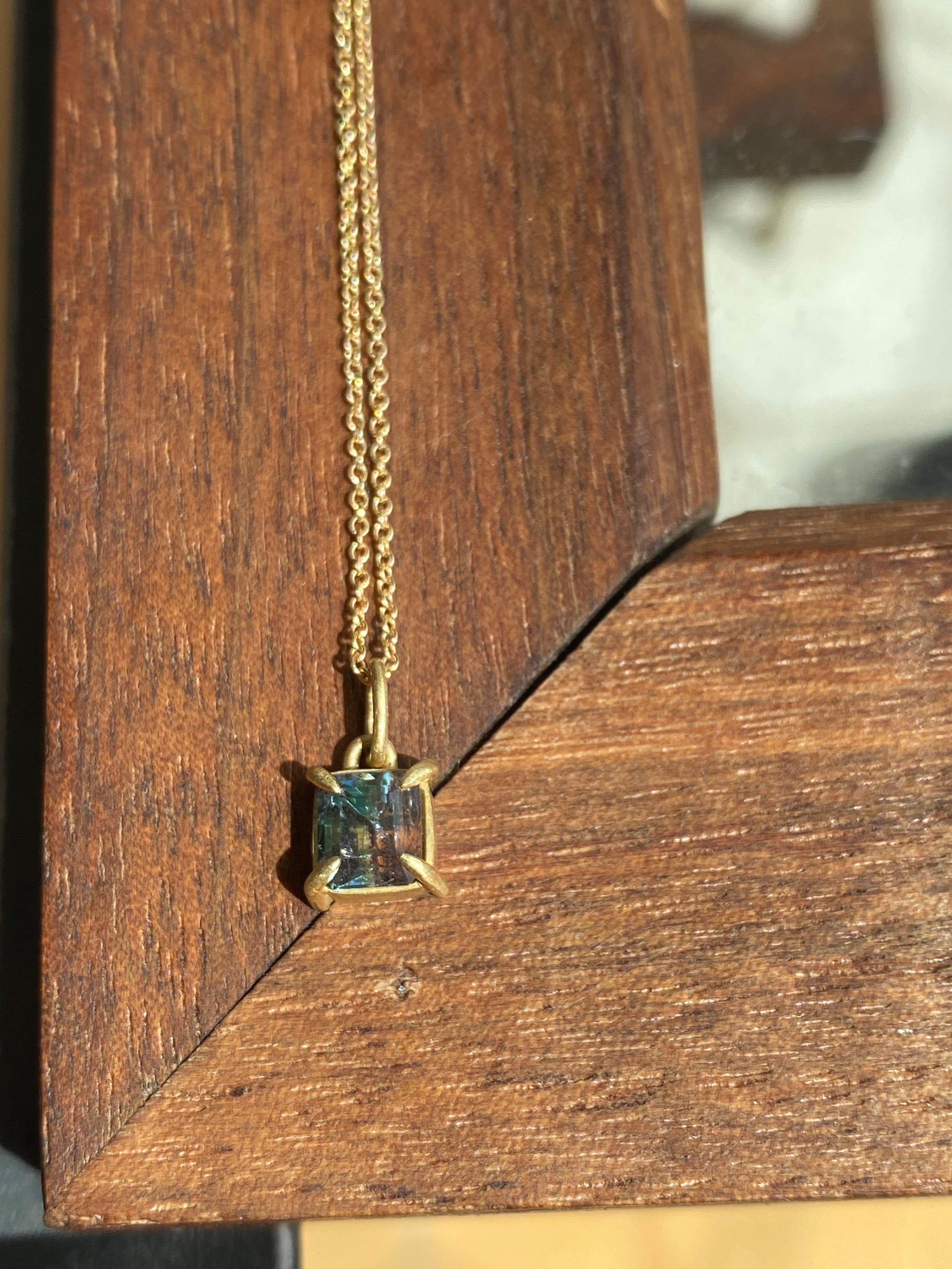 Elle Naz- Watermelon Tourmaline Petite Necklace