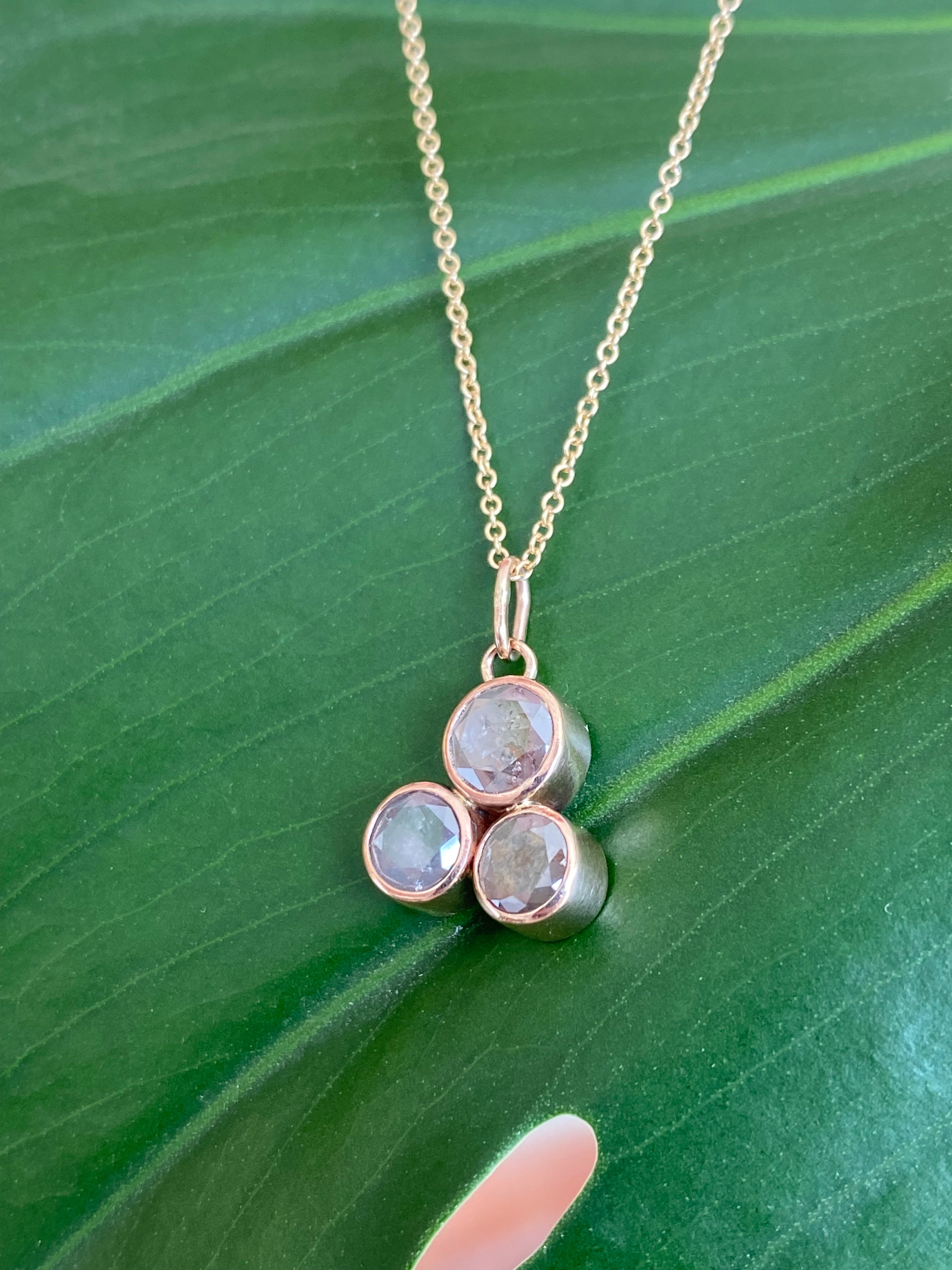 Elle Naz- Trio of Grey Diamonds Necklace