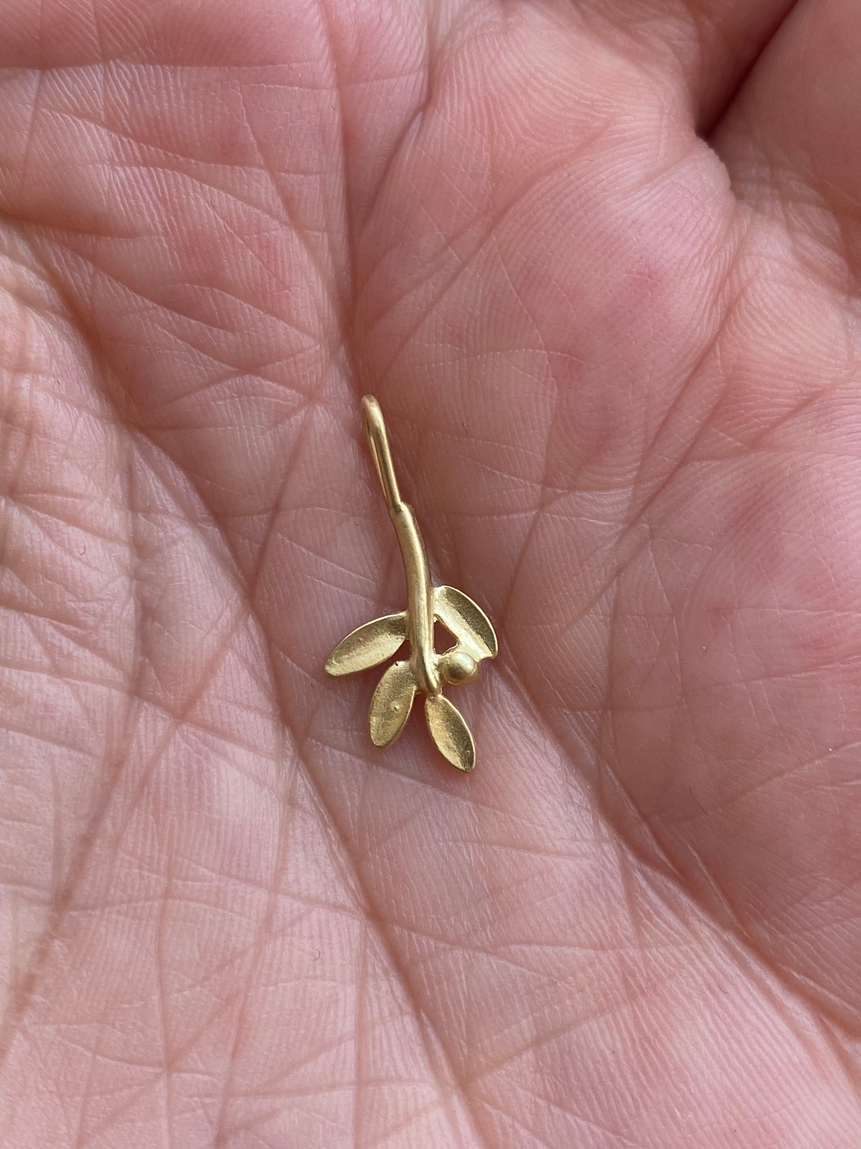 Monica Marcella- Milagros Charm- Olive Branch Pendant