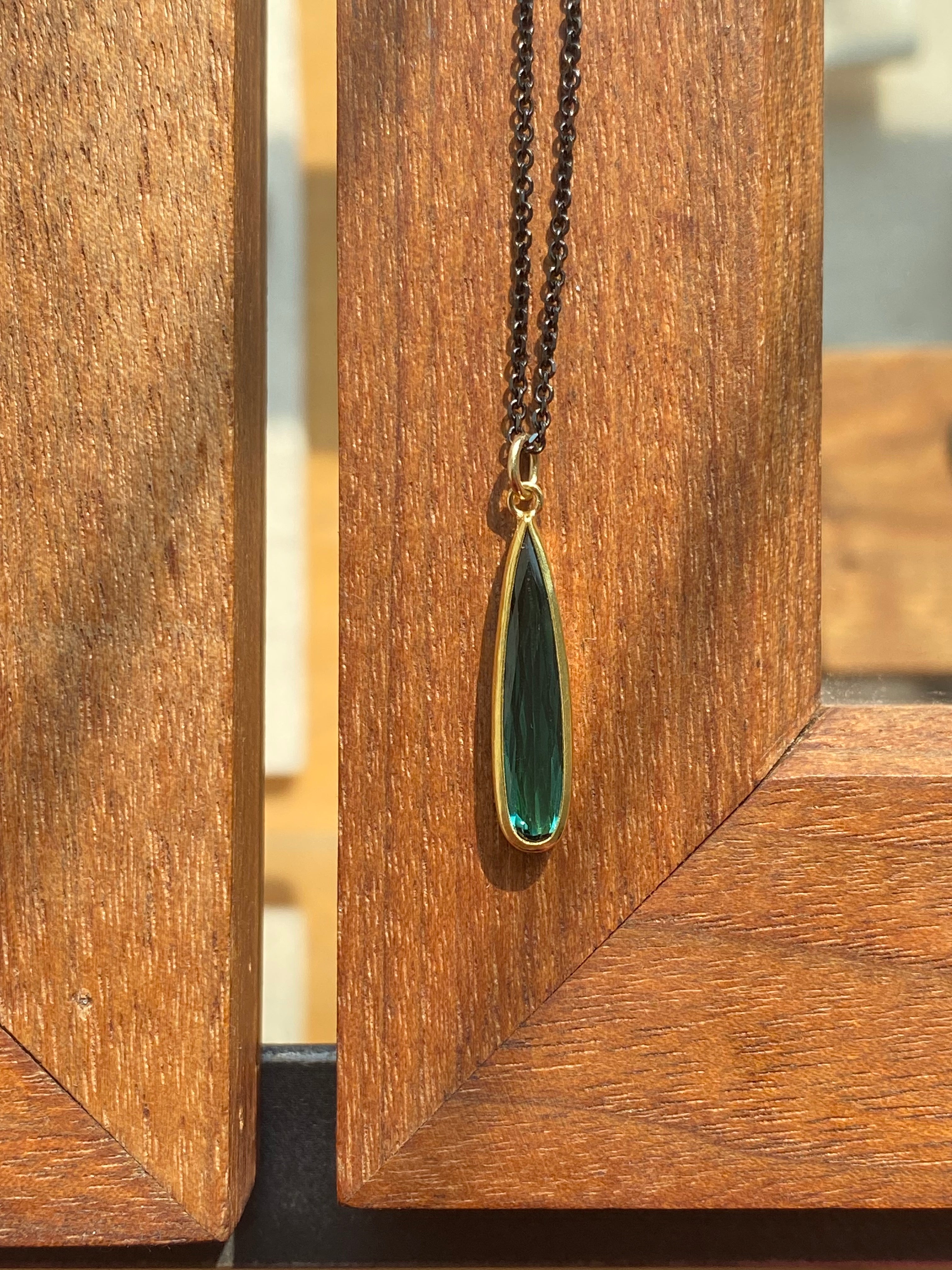 Sam Woehrmann- Green Tourmaline Drop Necklace