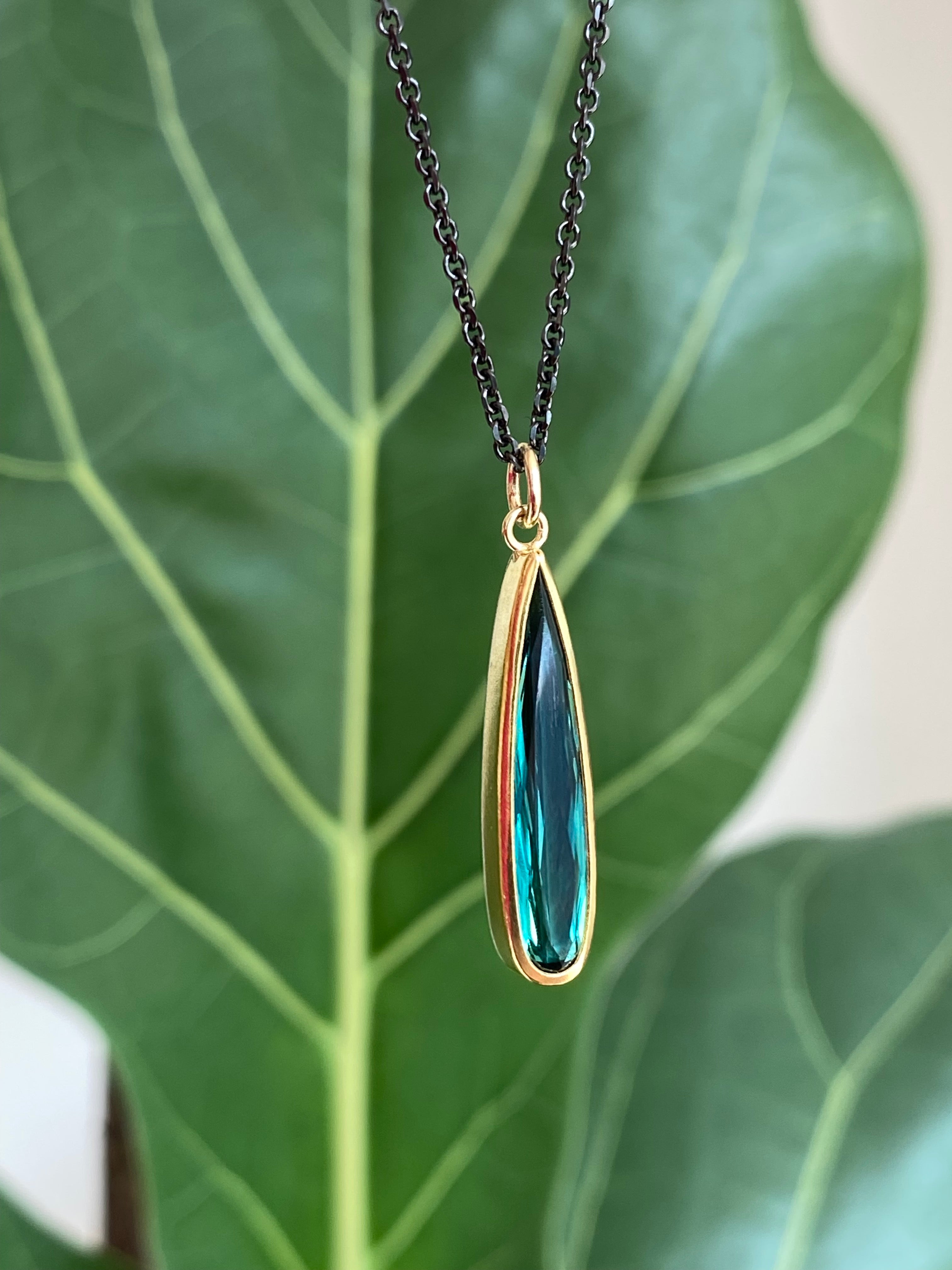 Sam Woehrmann- Green Tourmaline Drop Necklace