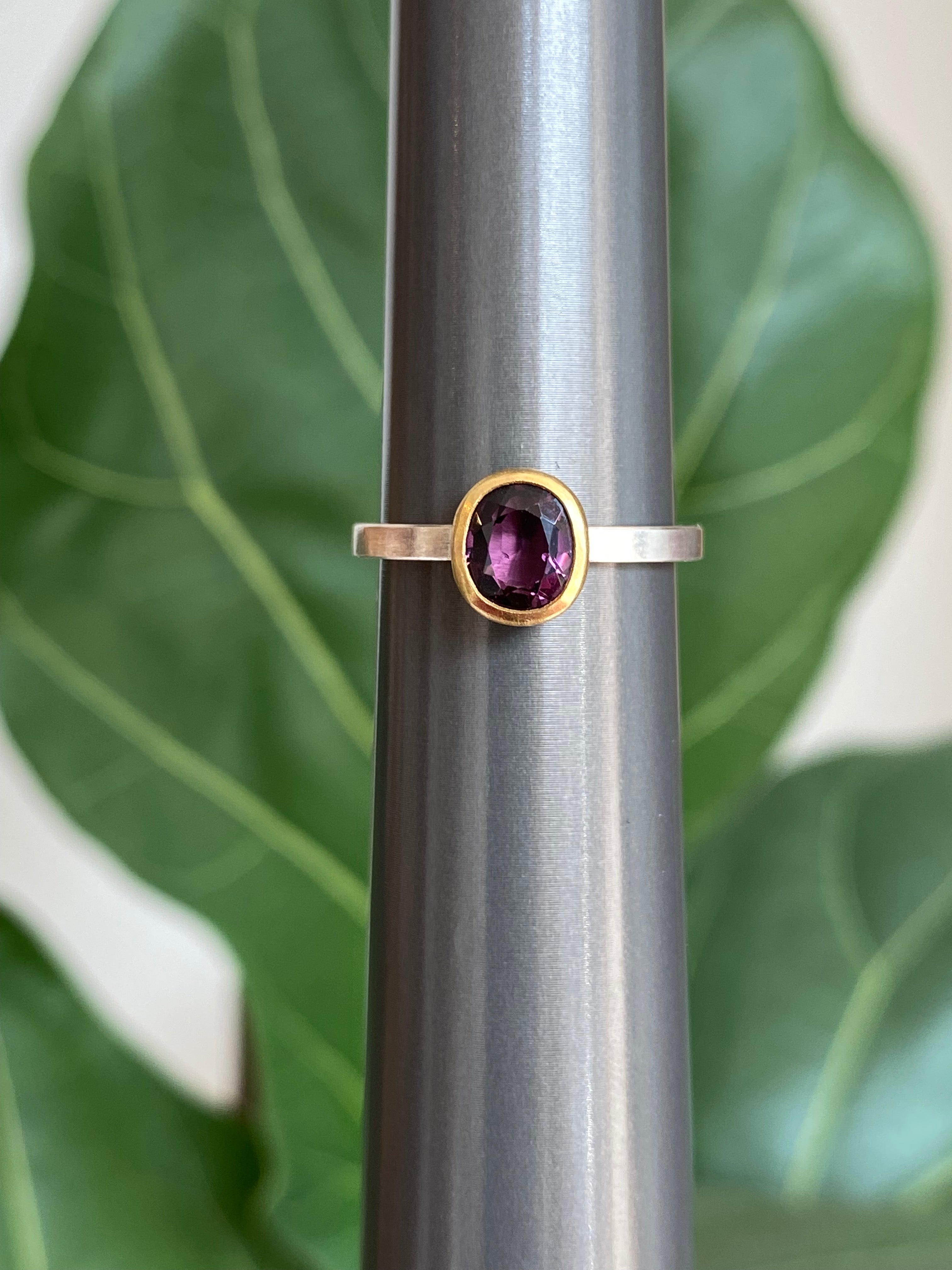 Sam Woehrmann- Maroon Spinel Stacking Ring