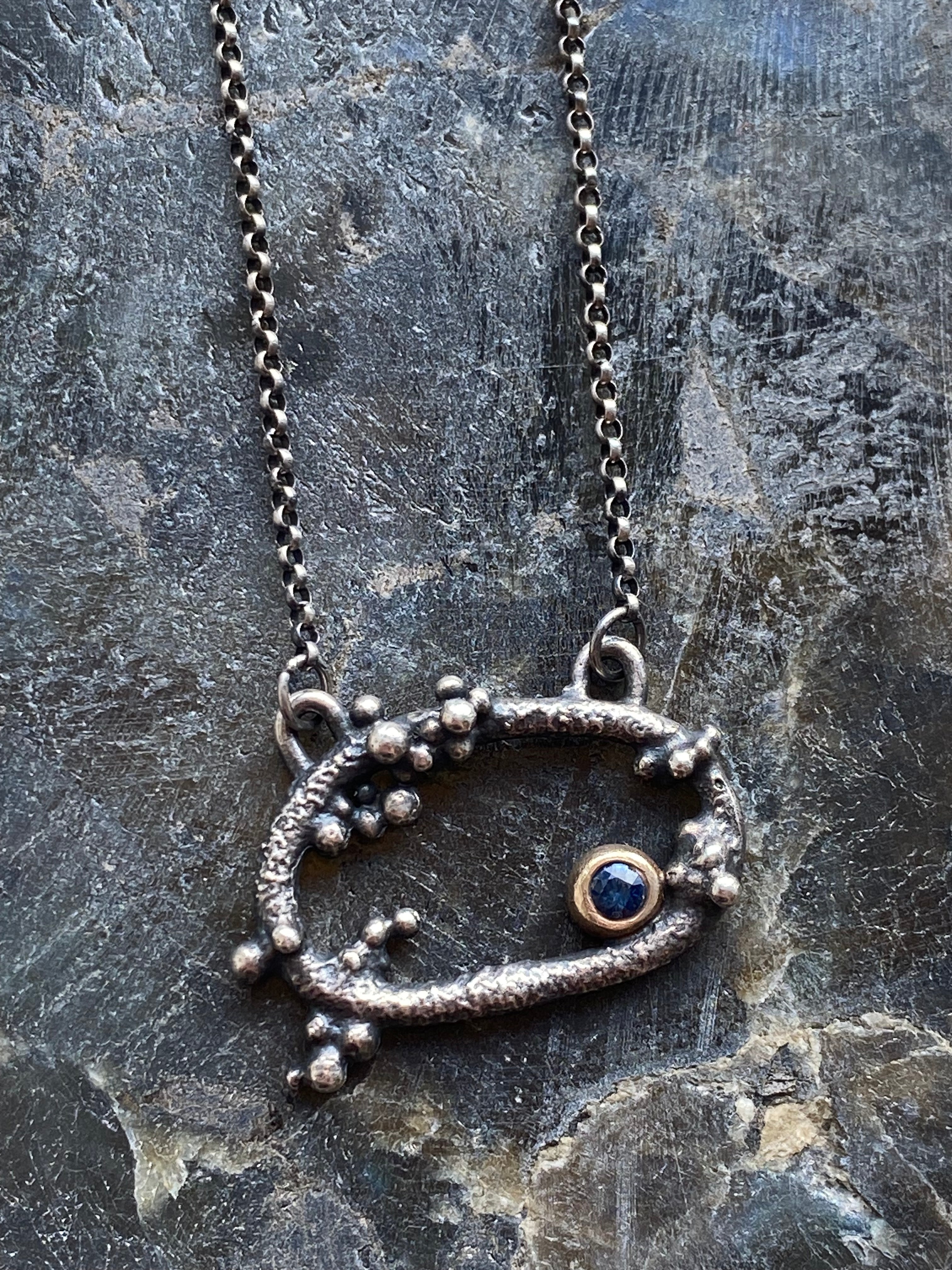 YFarmani Jewelry- Sapphire Granulated Necklace