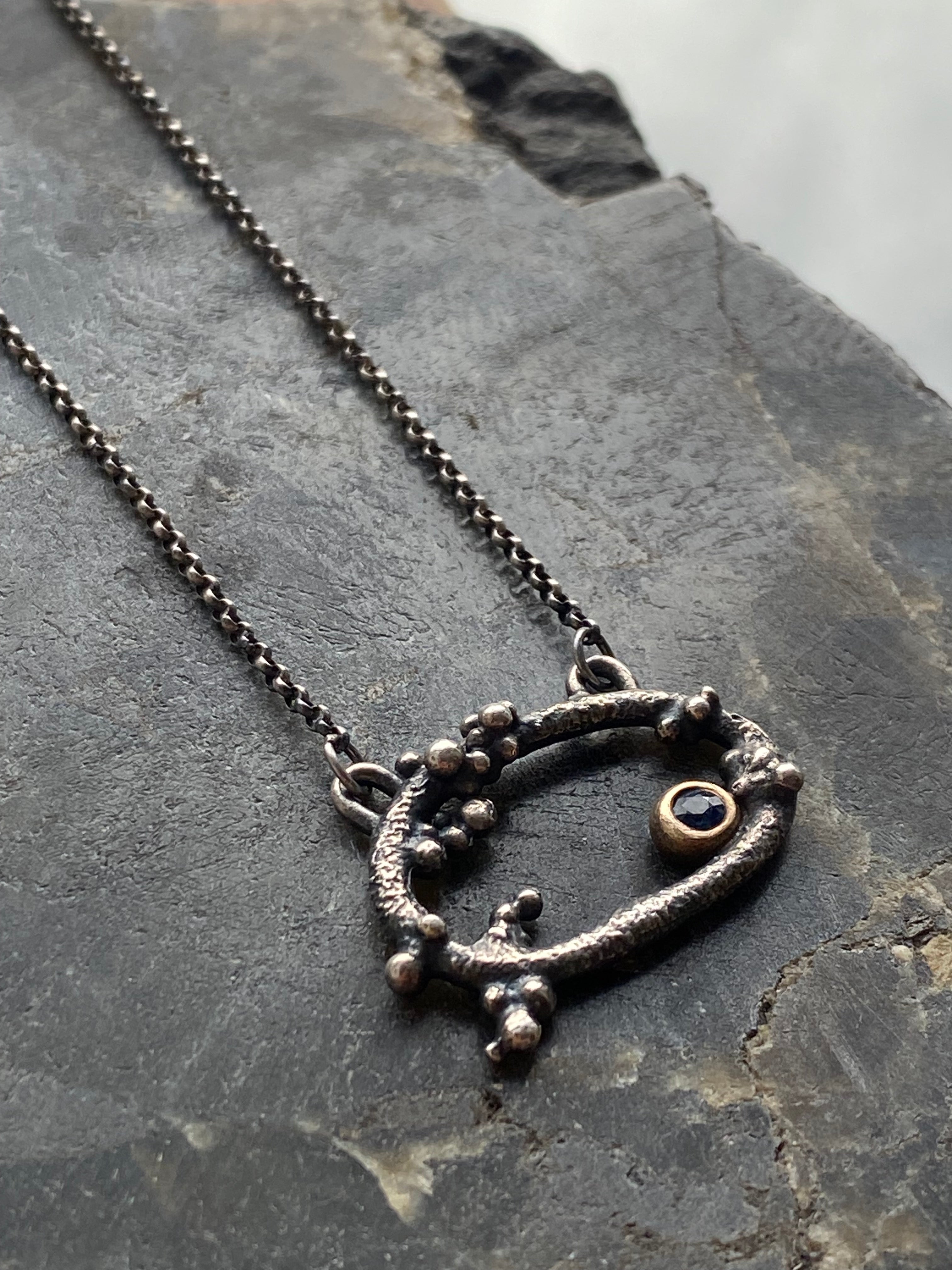 YFarmani Jewelry- Sapphire Granulated Necklace