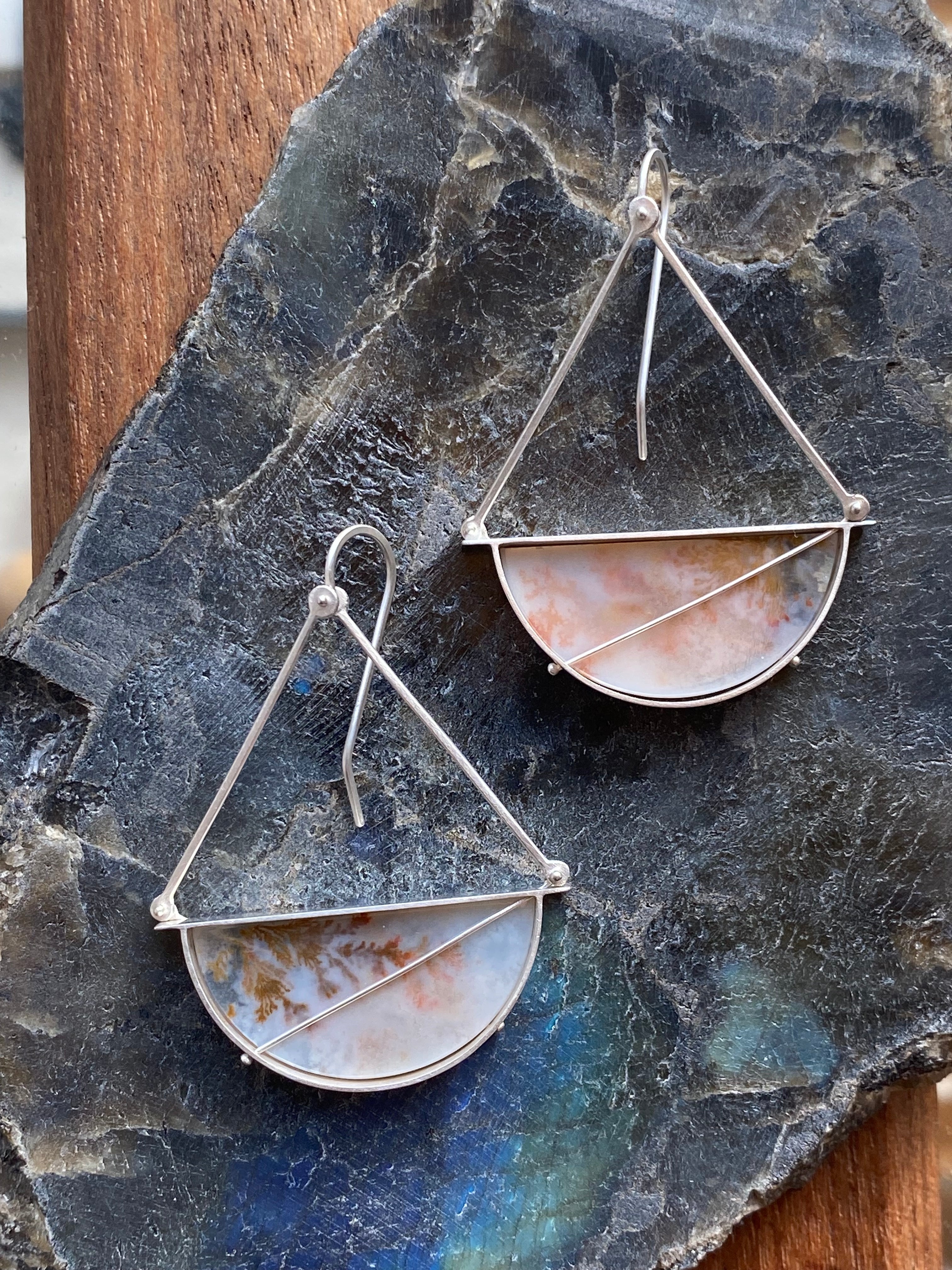 Hilary Finck- Dendritic Agate Radius Earrings