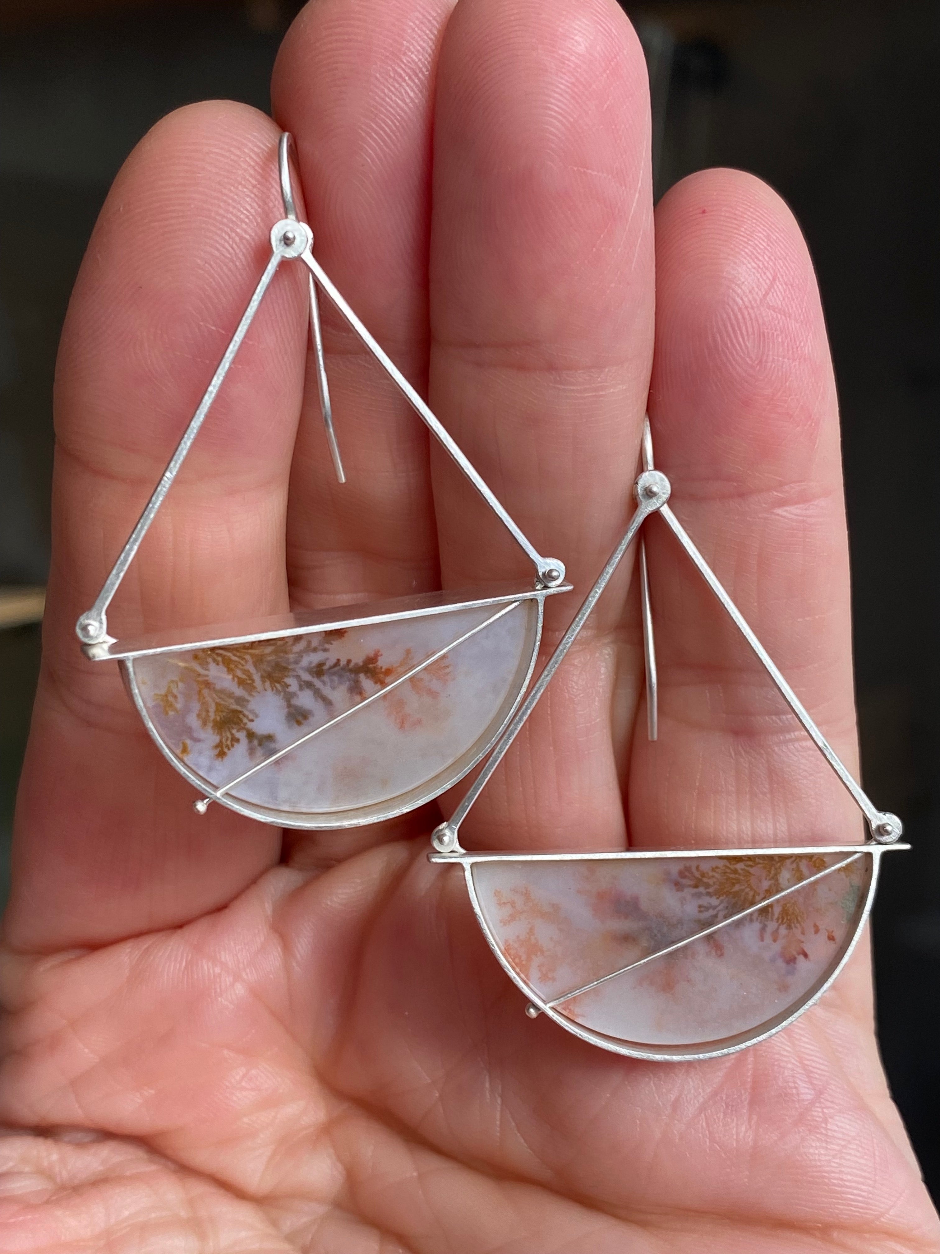 Hilary Finck- Dendritic Agate Radius Earrings