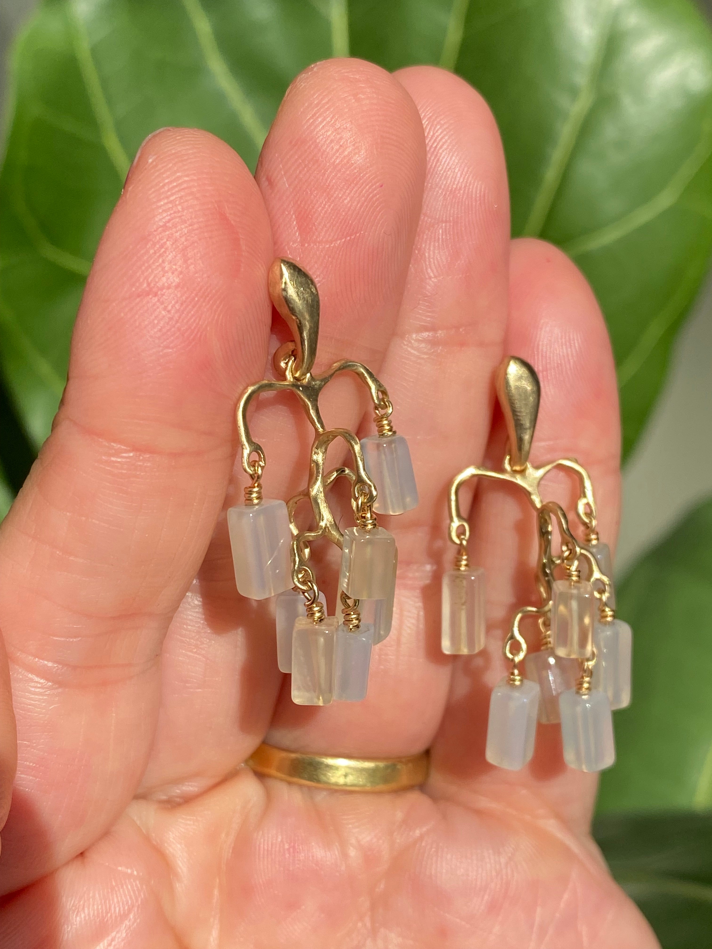 Julie Cohn- Chandelier Chalcedony Earrings