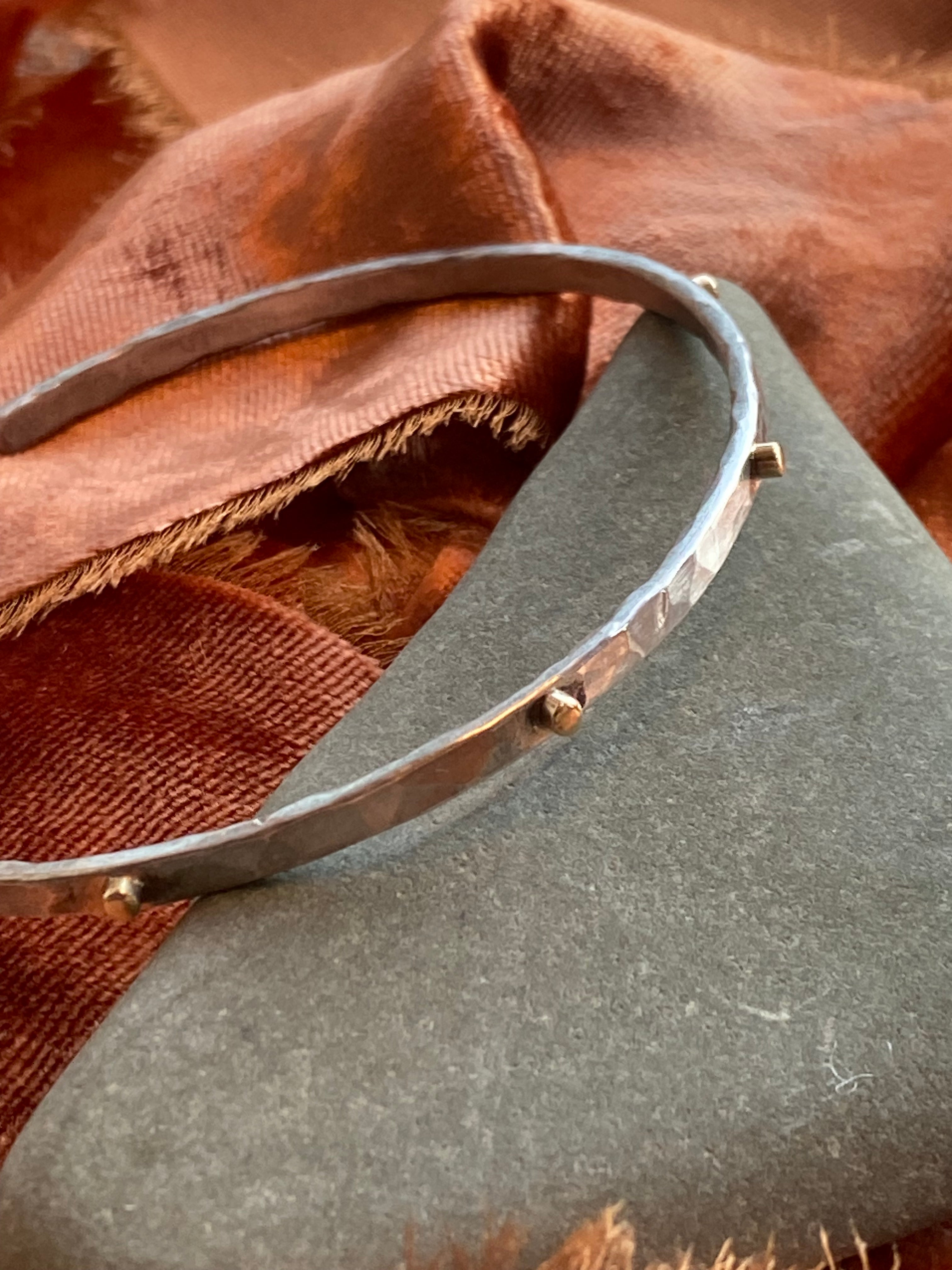 Elle Naz- Cuff Bracelet with Gold Buttons