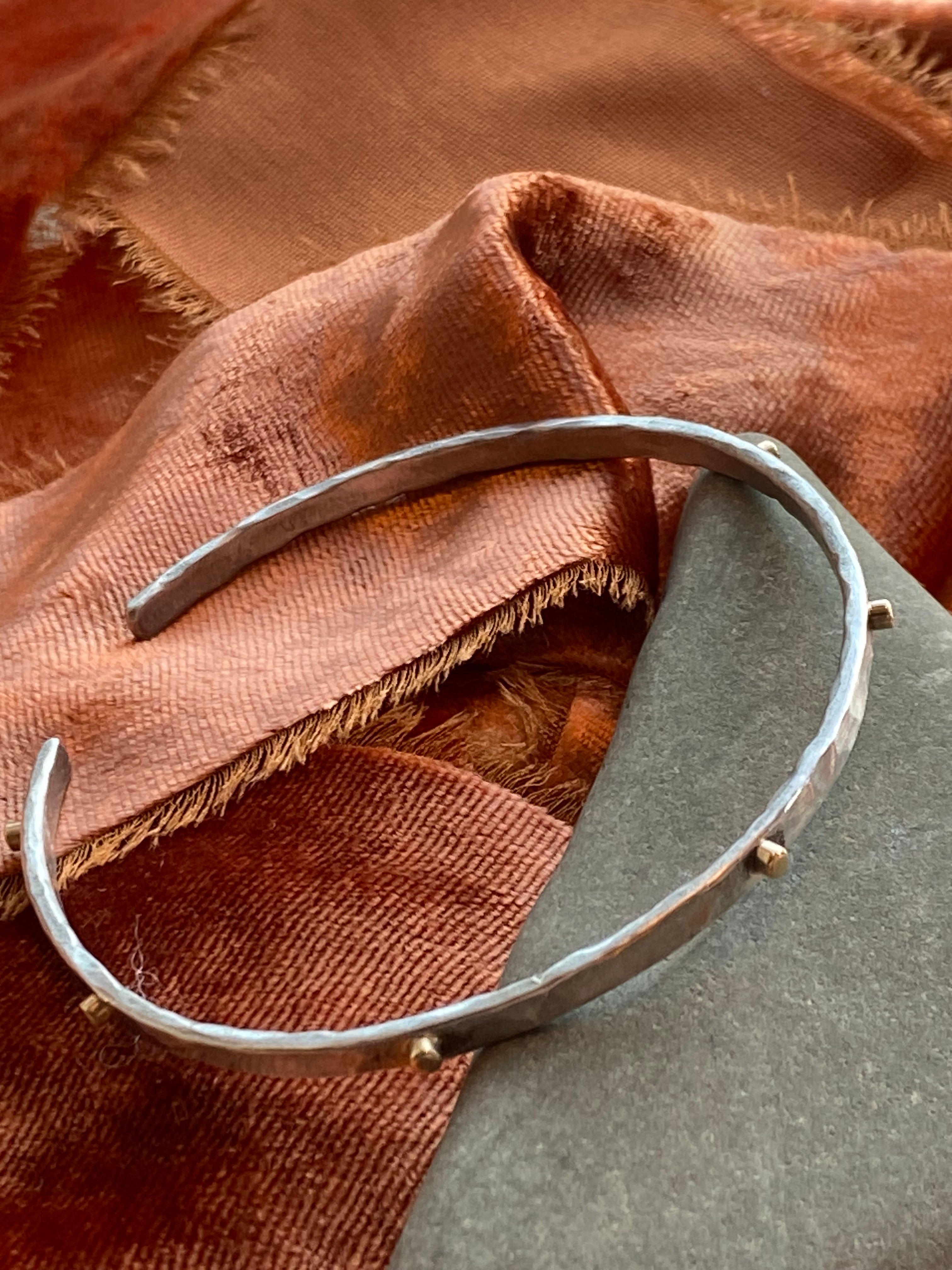Elle Naz- Cuff Bracelet with Gold Buttons