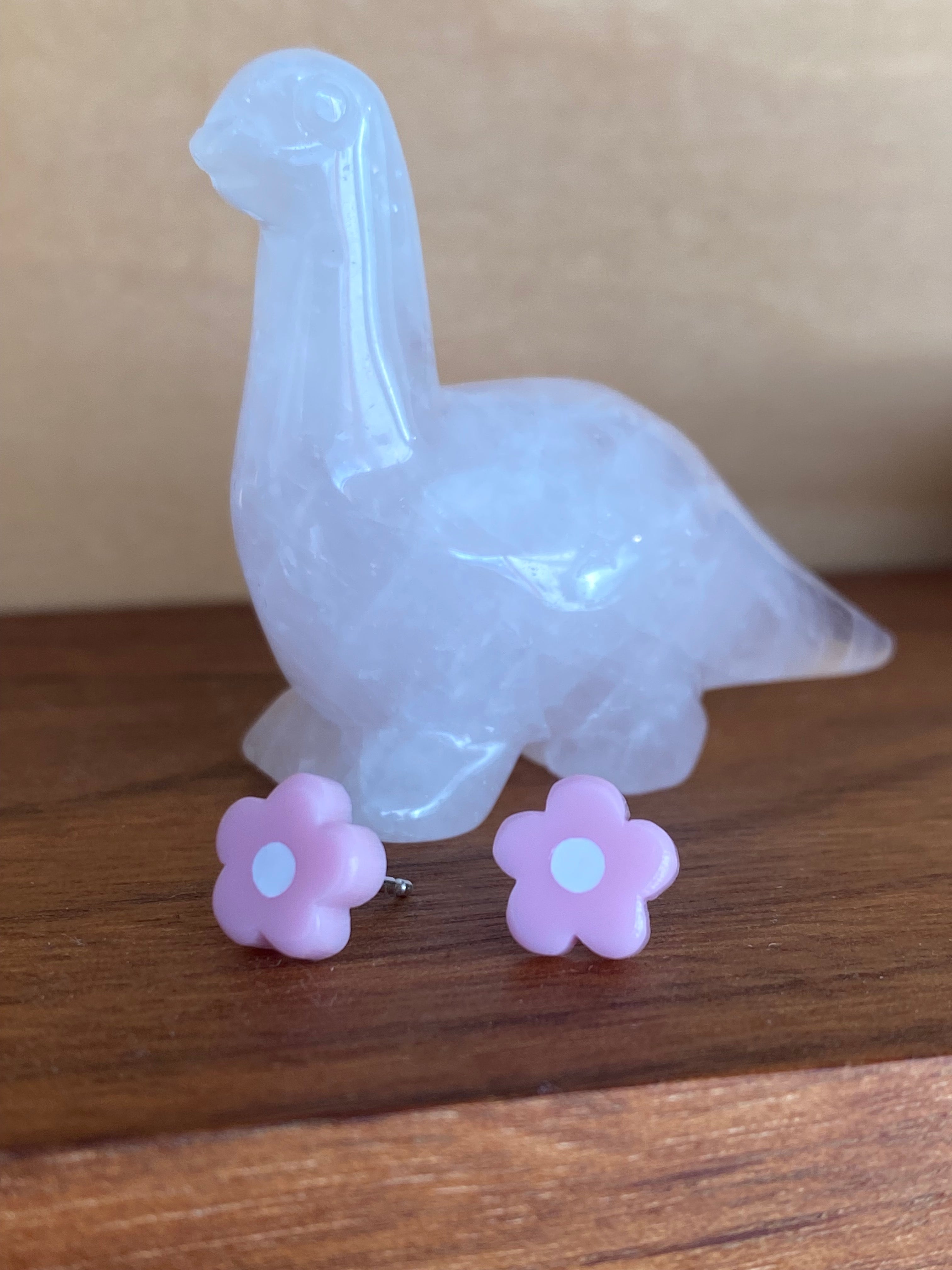 Woll Jewelry- Pink Mod Flower Stud Earrings