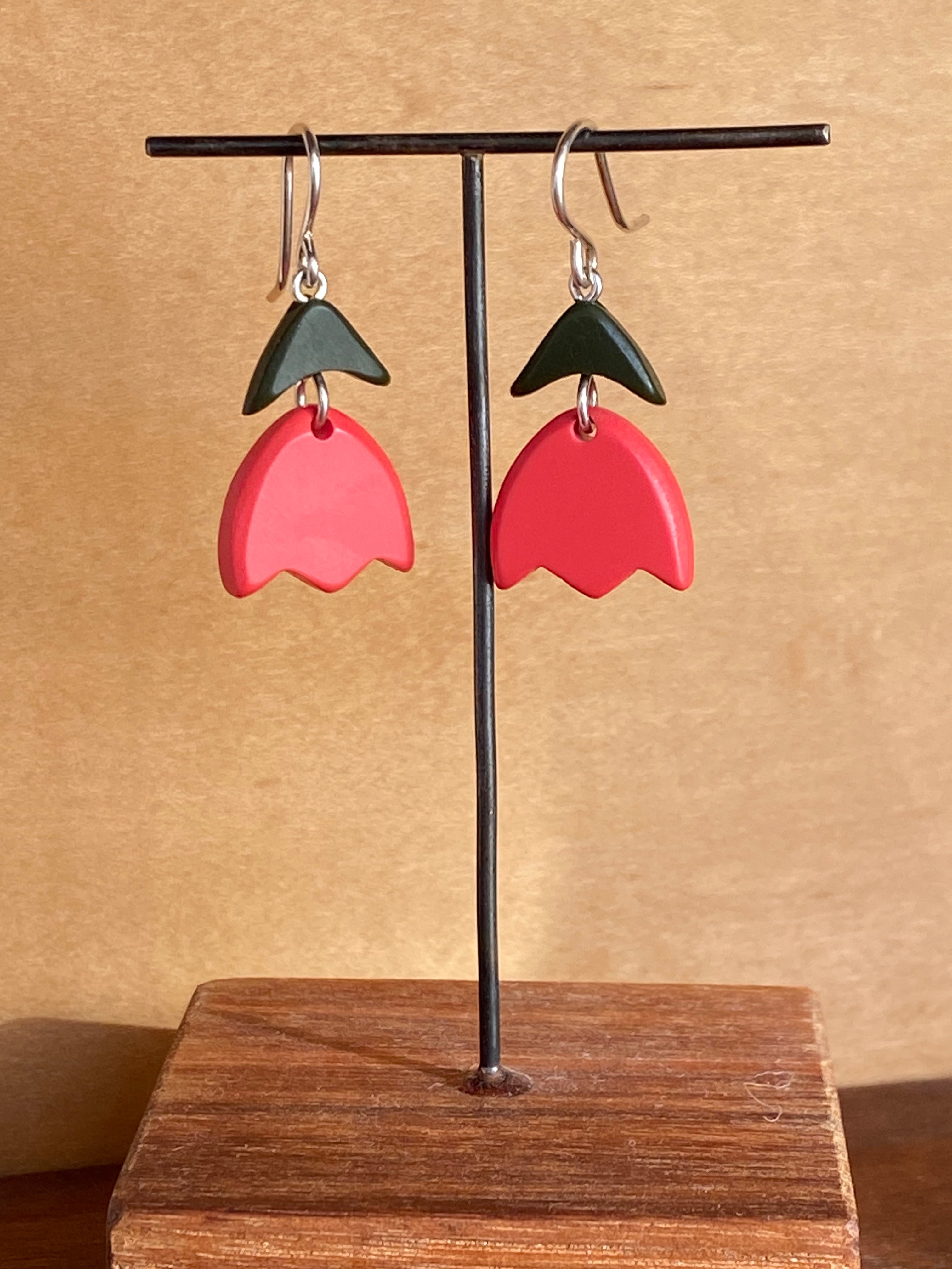 Woll Jewelry- Red Tulip Earrings