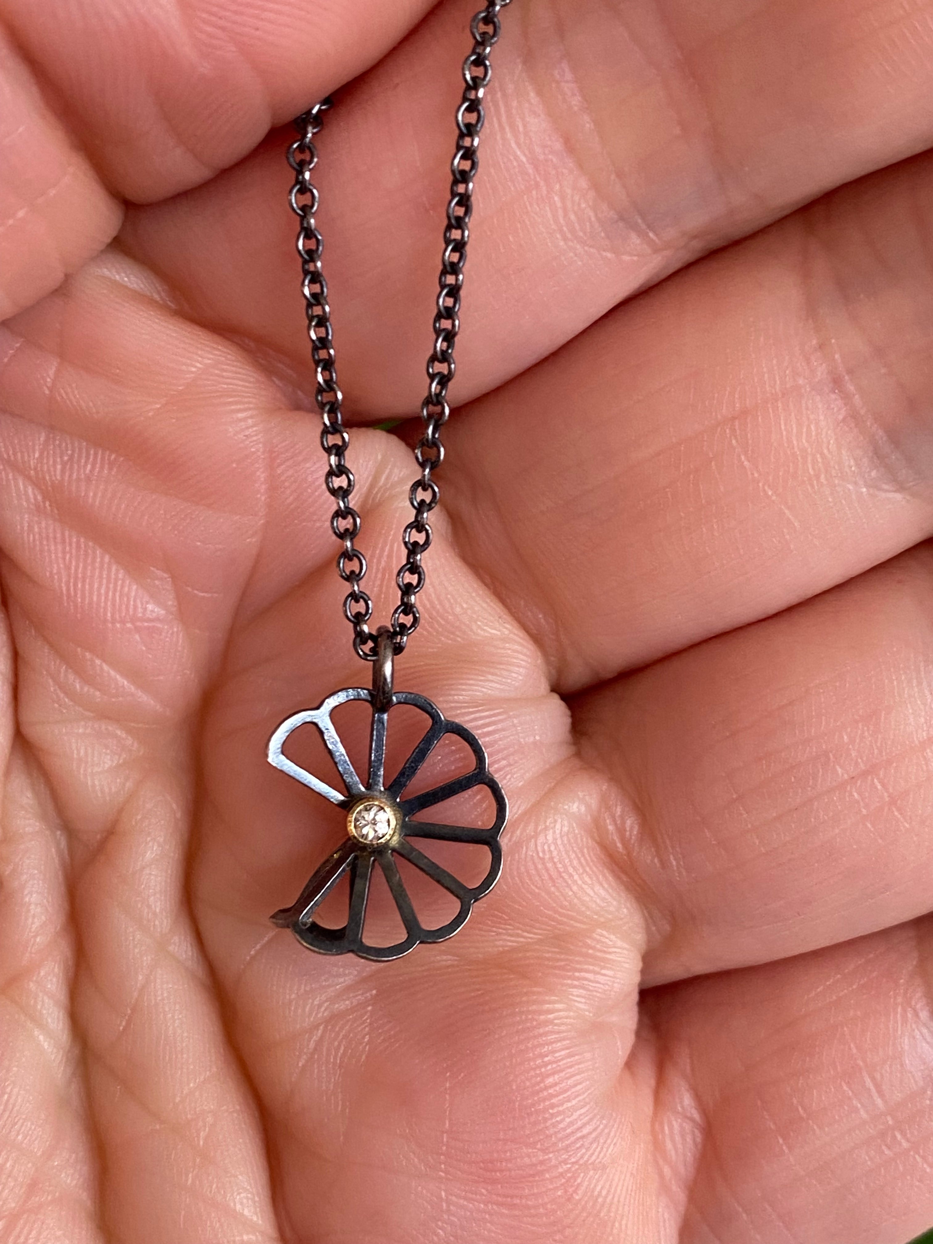 Karin Jacobson- Cloud Fold Necklace with Diamond