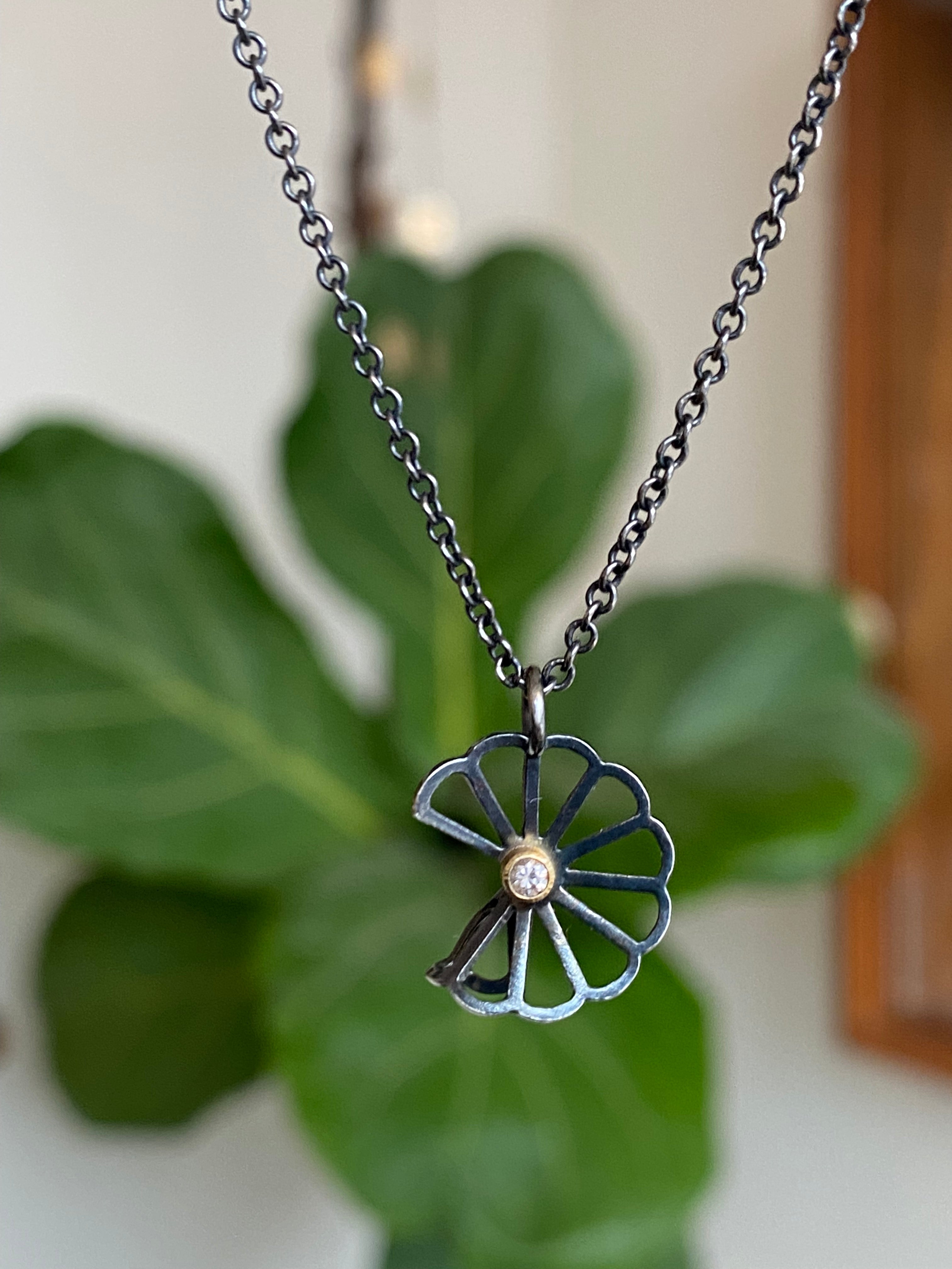 Karin Jacobson- Cloud Fold Necklace with Diamond