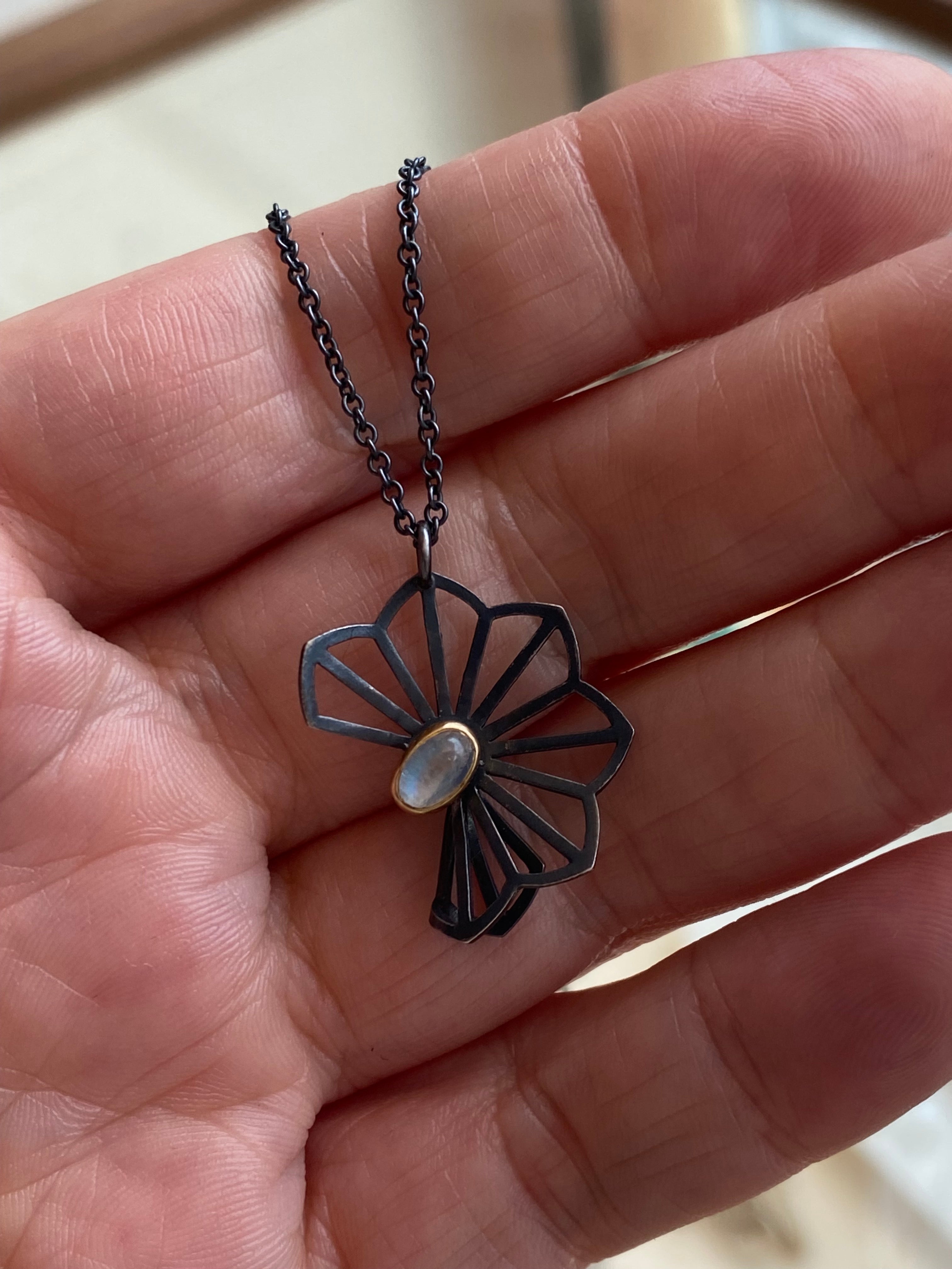 Karin Jacobson- Moonstone Hyacinth Fold Necklace
