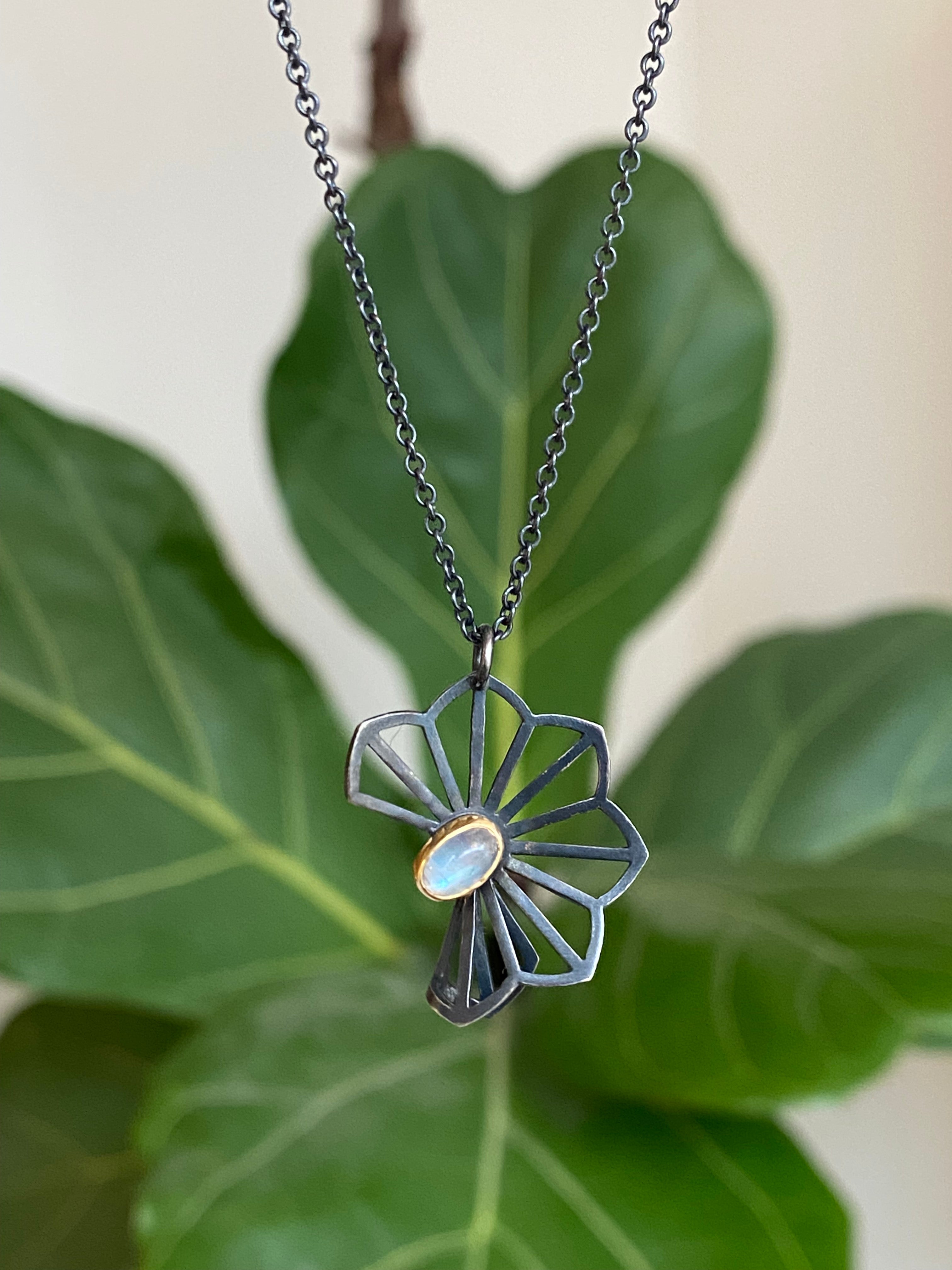 Karin Jacobson- Moonstone Hyacinth Fold Necklace