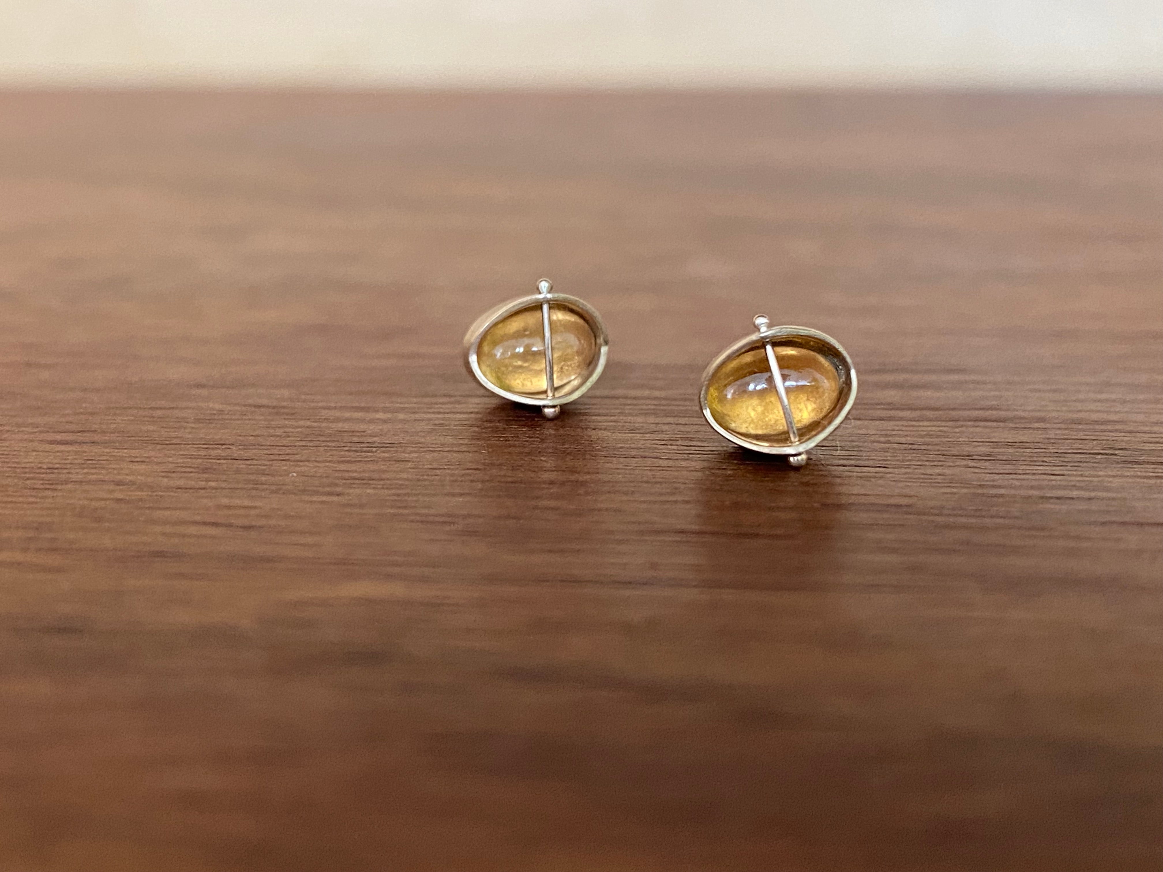 Hilary Finck- Captured Garnet Stud Earrings