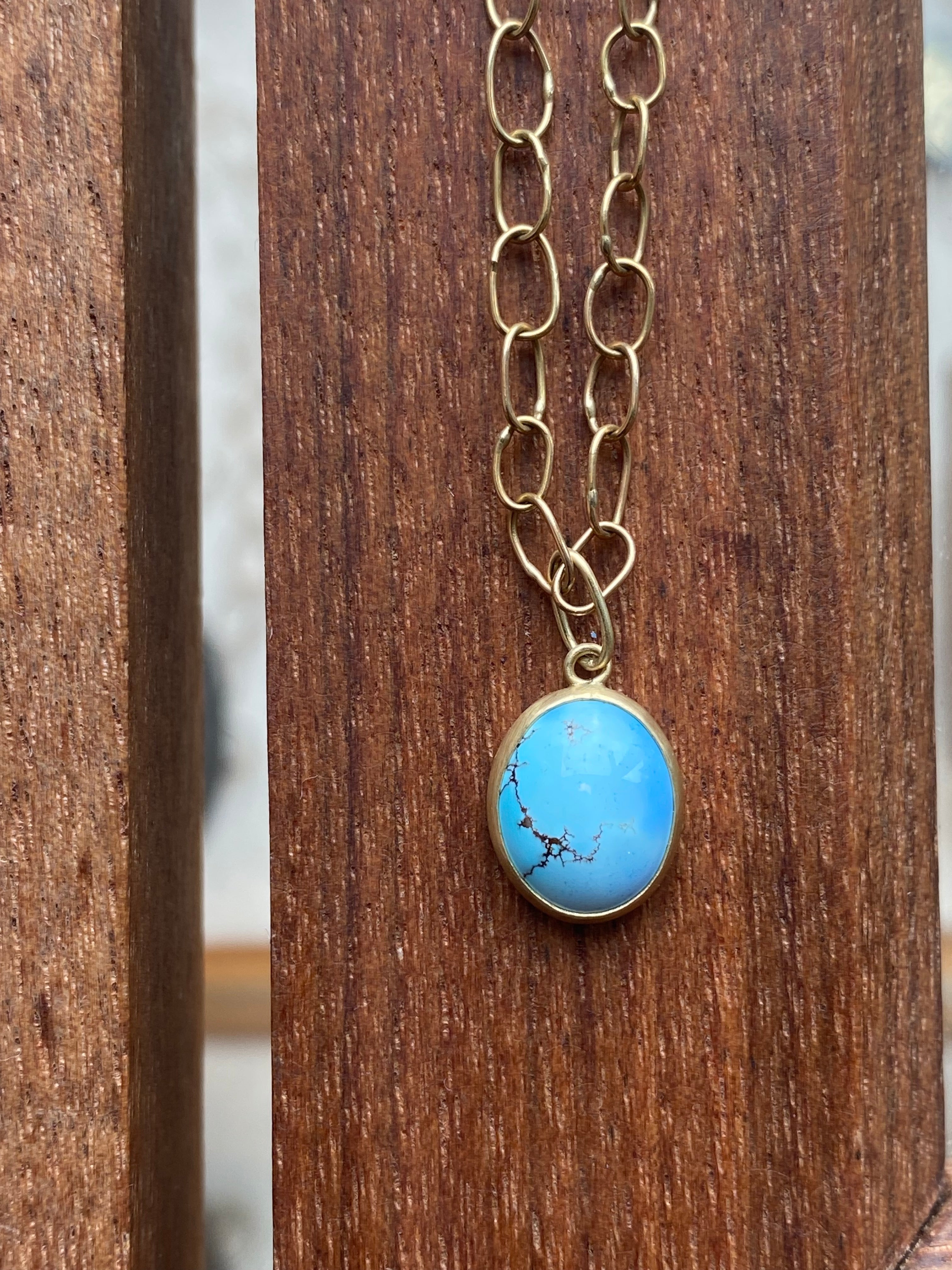 Monica Marcella- Golden Hills Turquoise Pendant