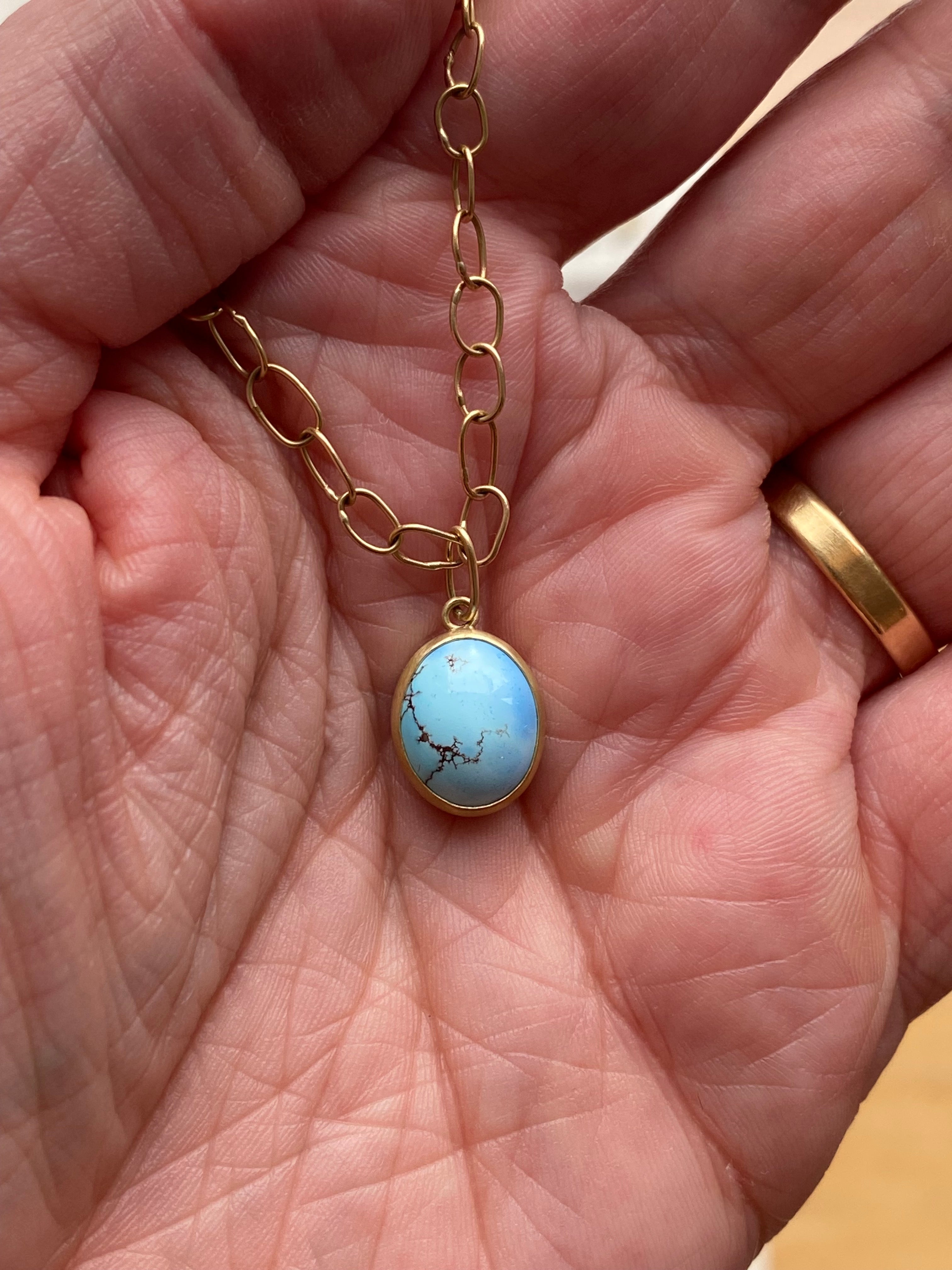 Monica Marcella- Golden Hills Turquoise Pendant