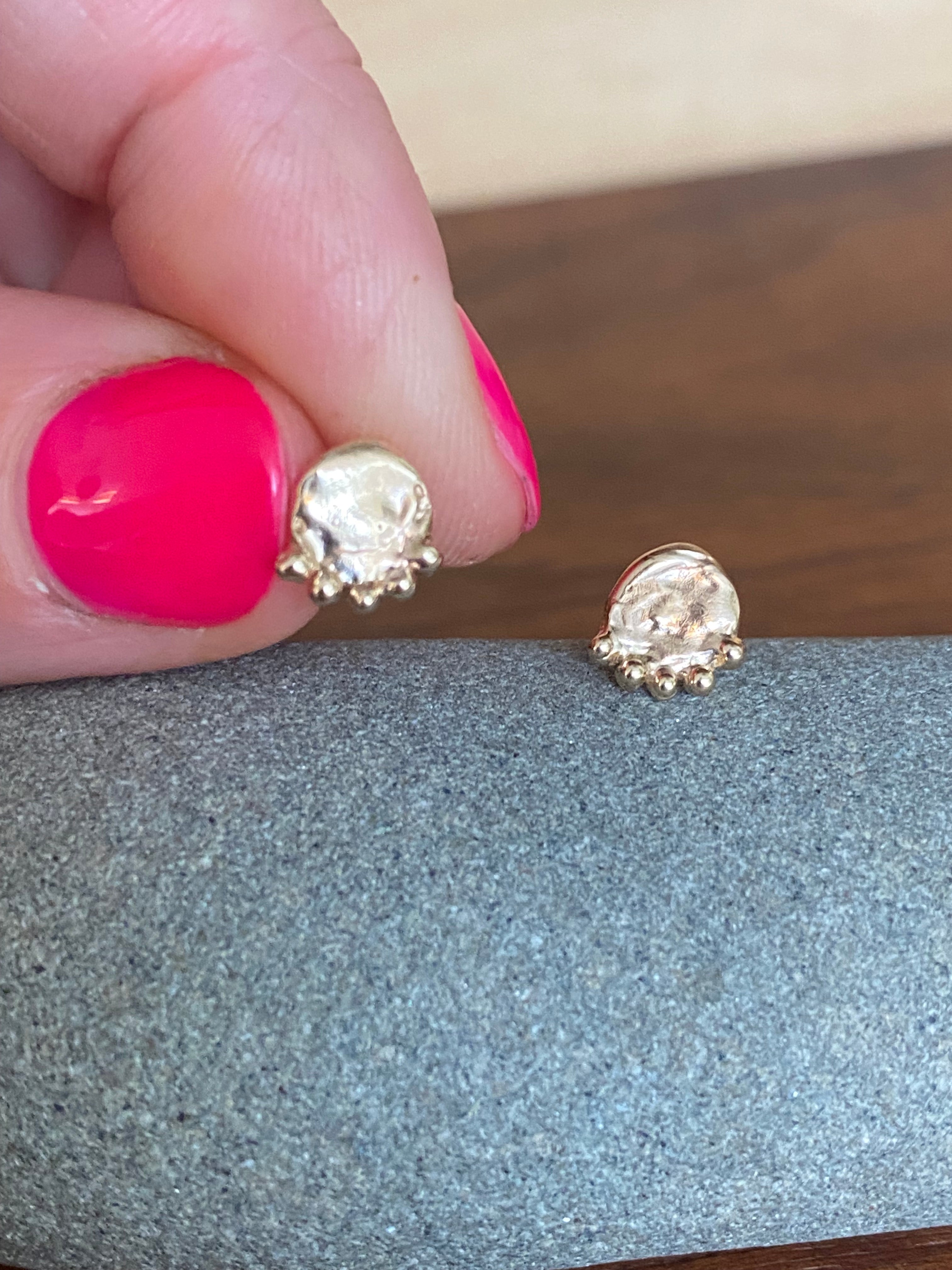Elle Naz- 14k Bear Paw Stud Earrings