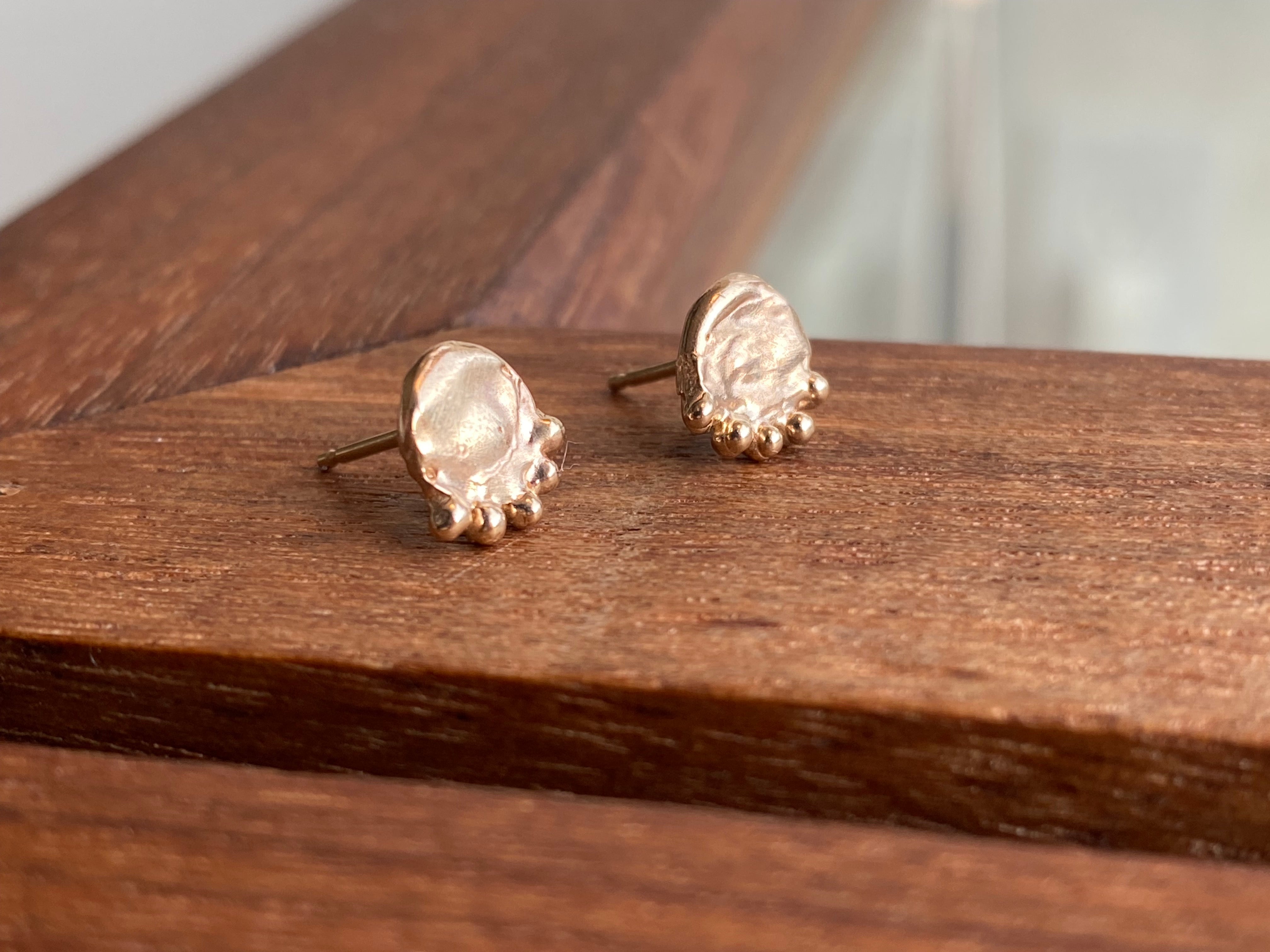 Elle Naz- 14k Bear Paw Stud Earrings