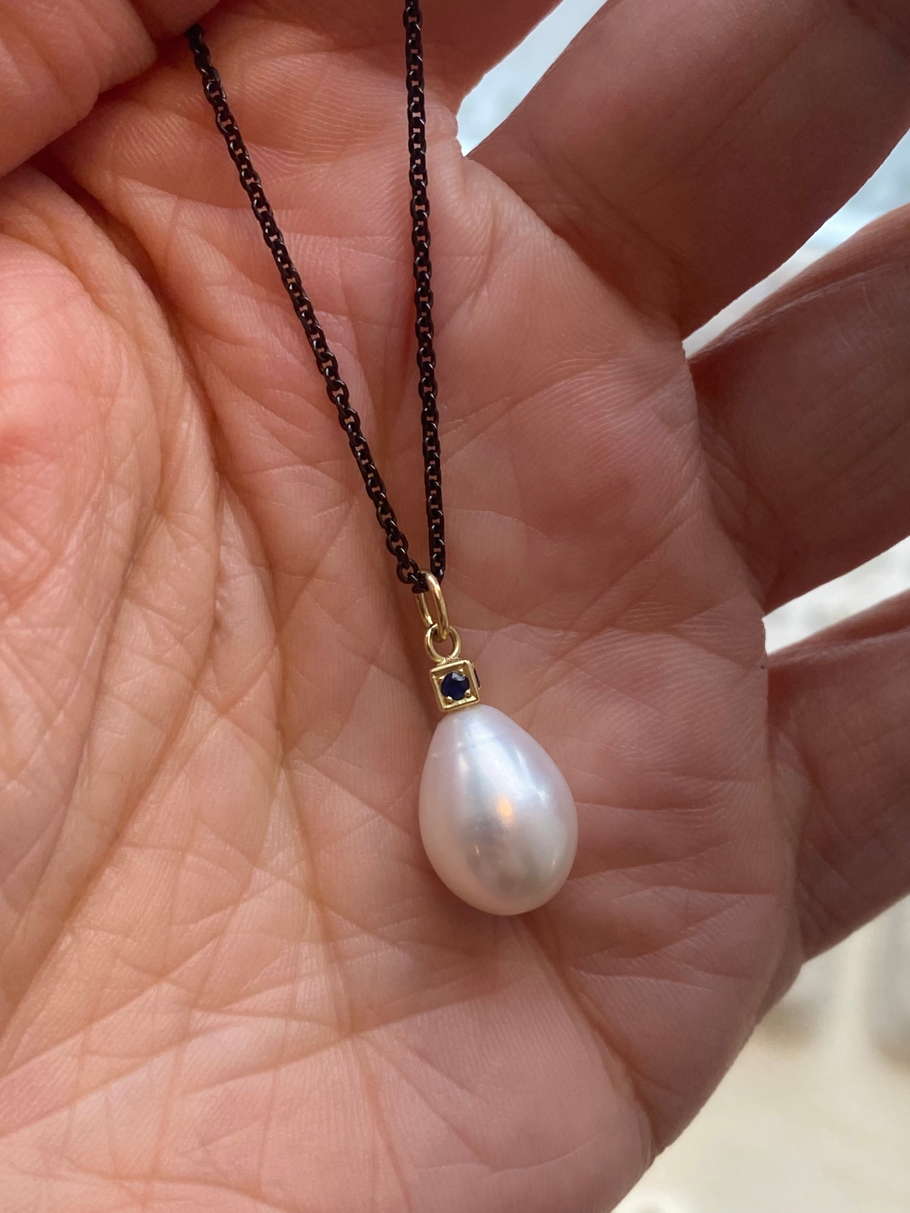 Sam Woehrmann- Pearl and Sapphire Drop Necklace