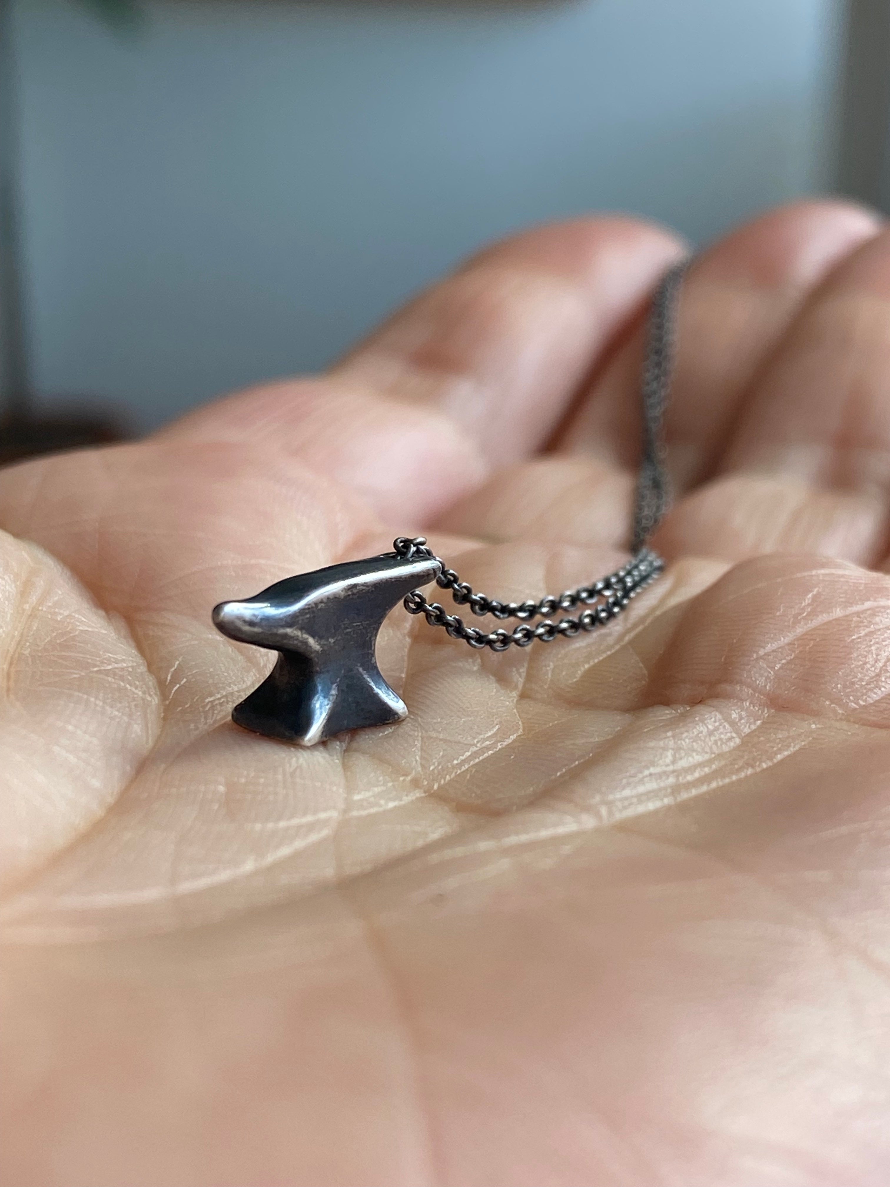 Koedyker Crafted- Anvil Pendant on silver chain