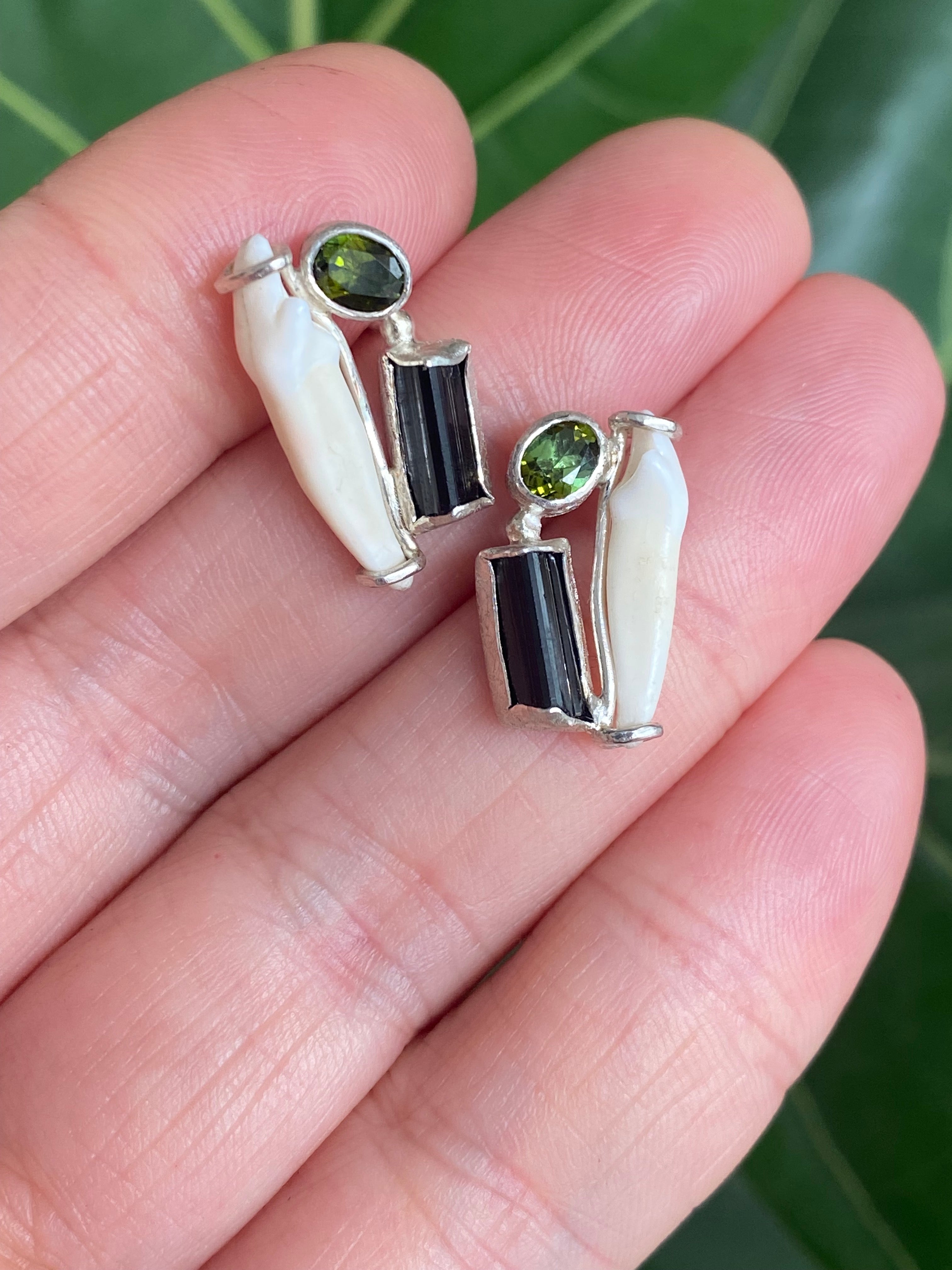 M. Rose Studio- Tourmaline Tooth Stud Earrings