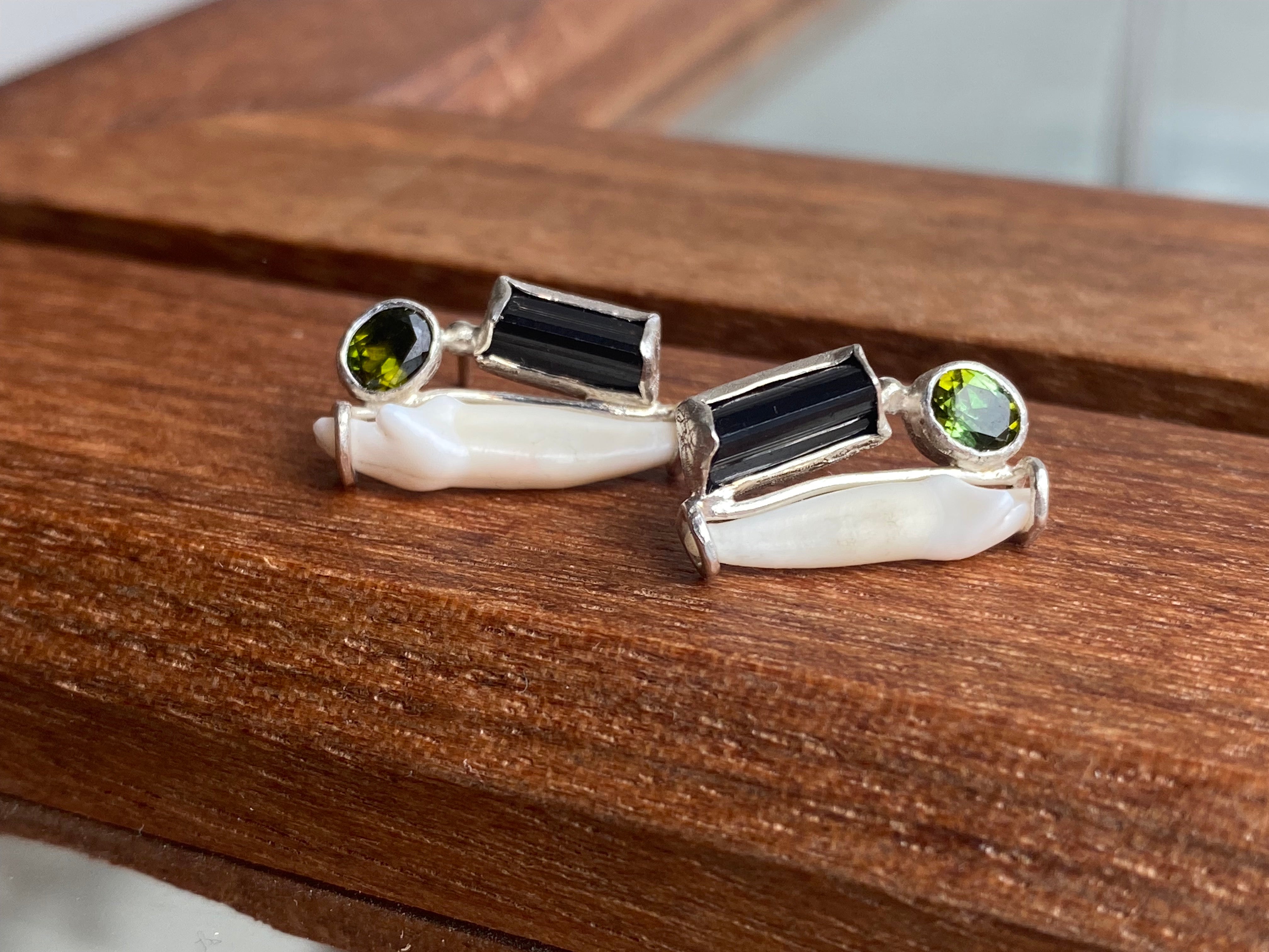 M. Rose Studio- Tourmaline Tooth Stud Earrings