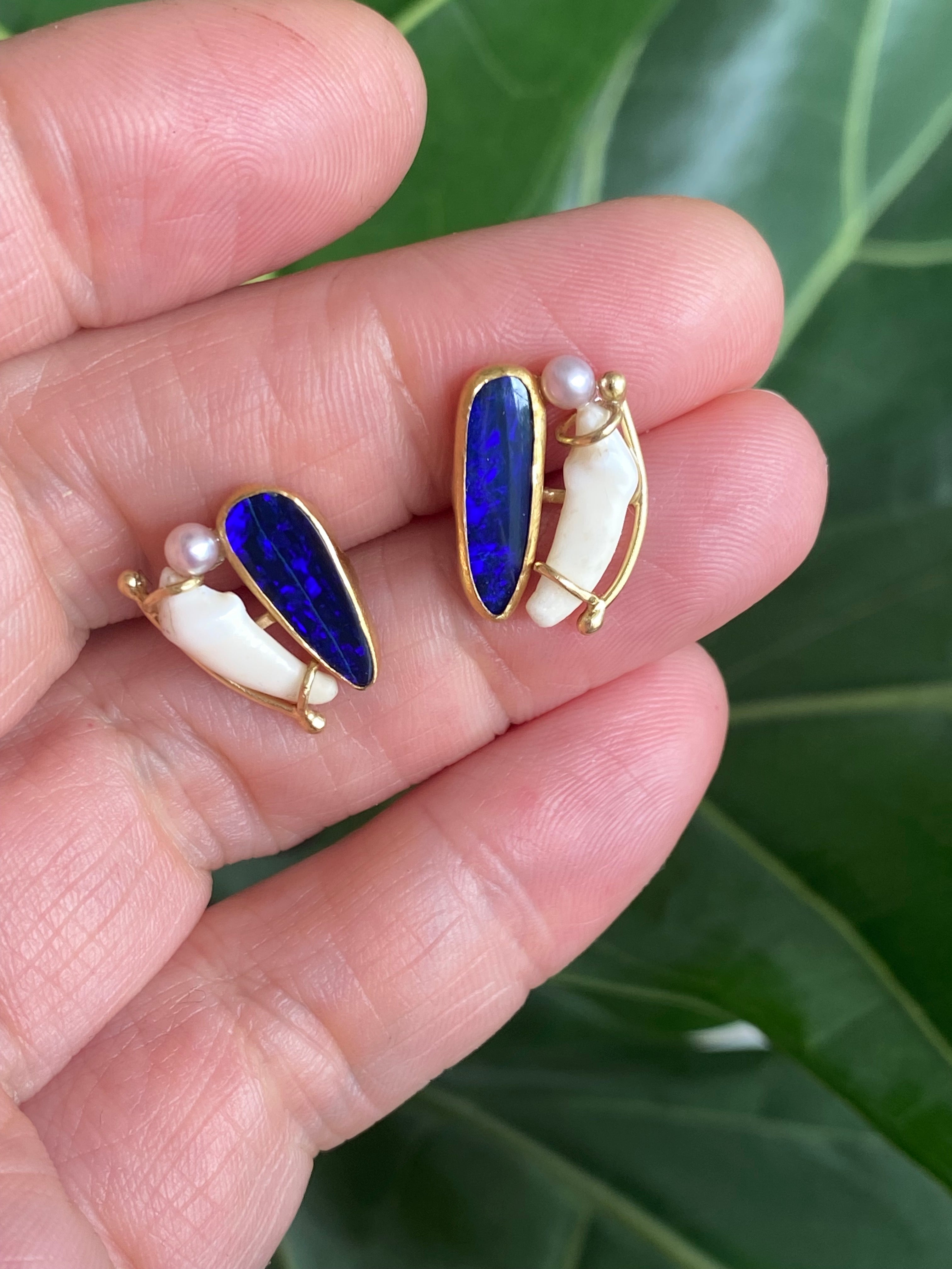 M. Rose Studio- Opal Tooth Fairy Stud Earrings