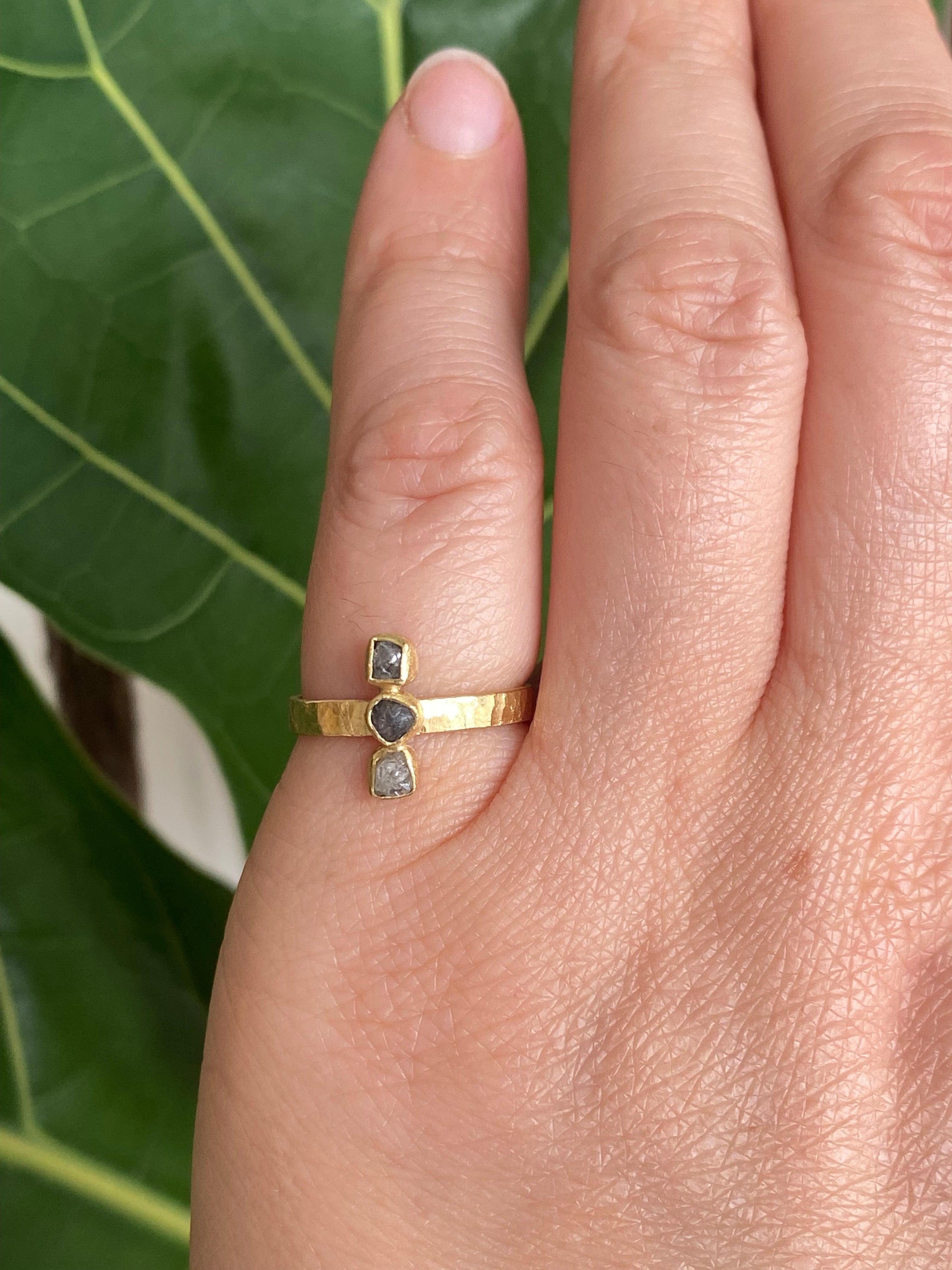 M. Rose Studio- Raw Diamond Stack Ring