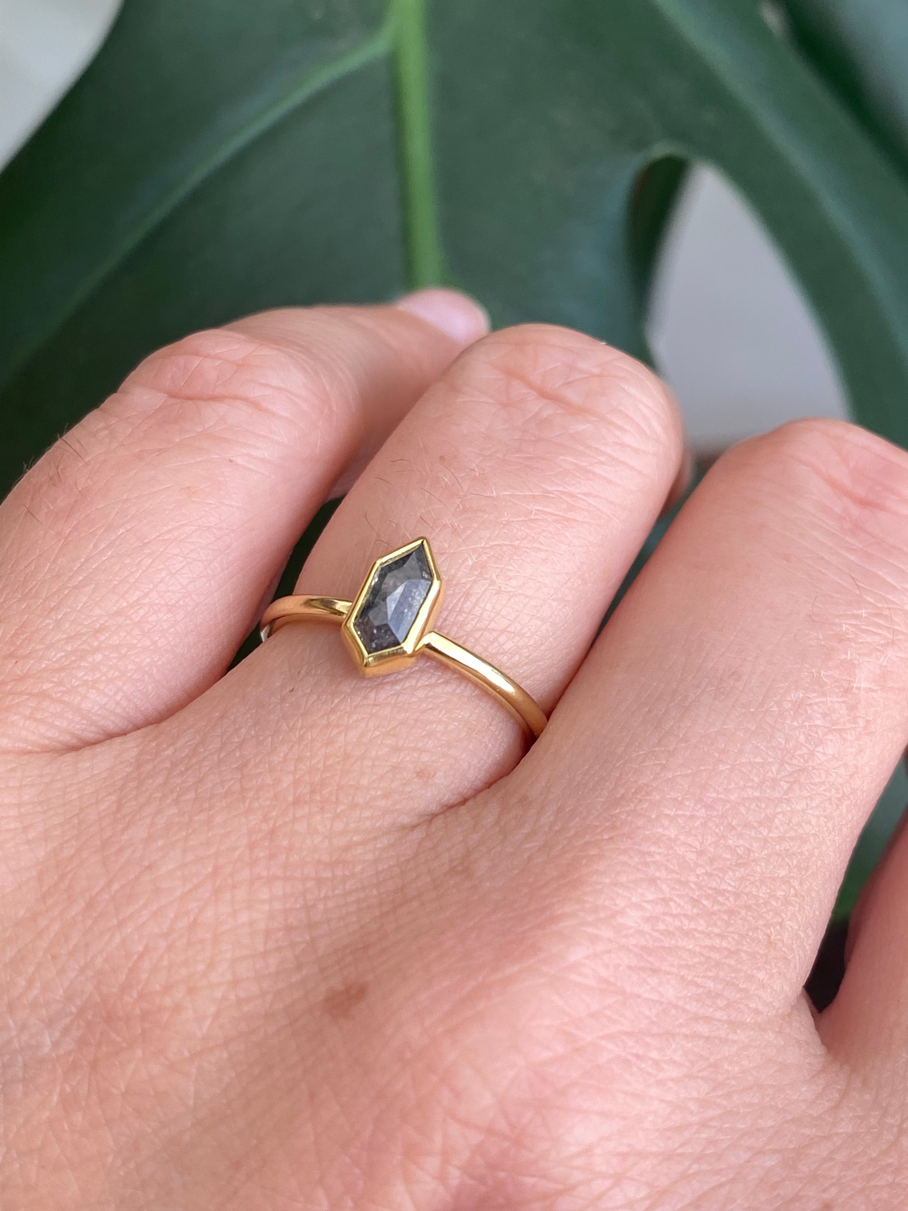 Sam Woehrmann- Grey Diamond Shield Ring