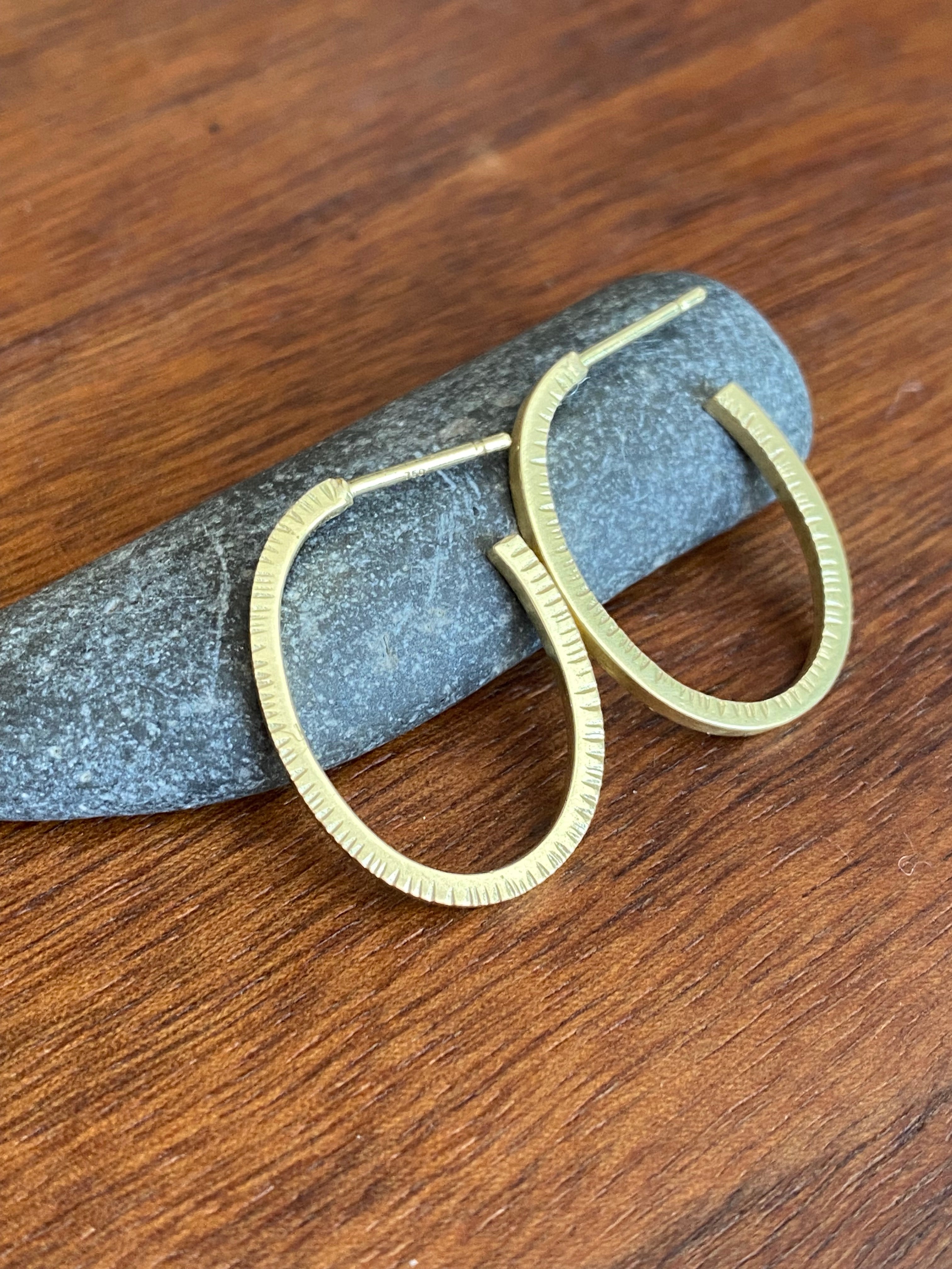 Sam Woehrmann- Oval Notched Hoop Earrings