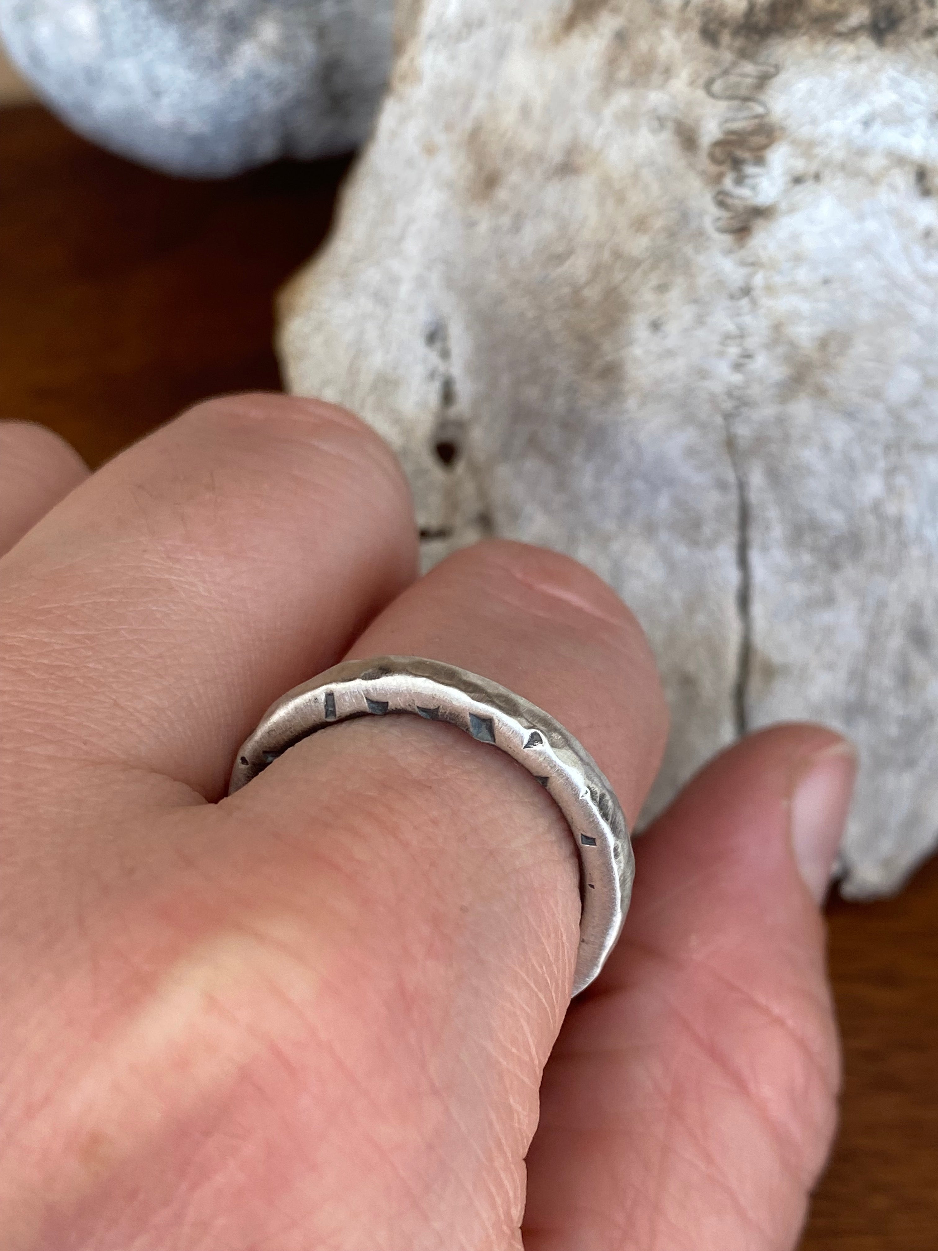 Betty Jäger- Heavyweight Celestial Hammered Rings