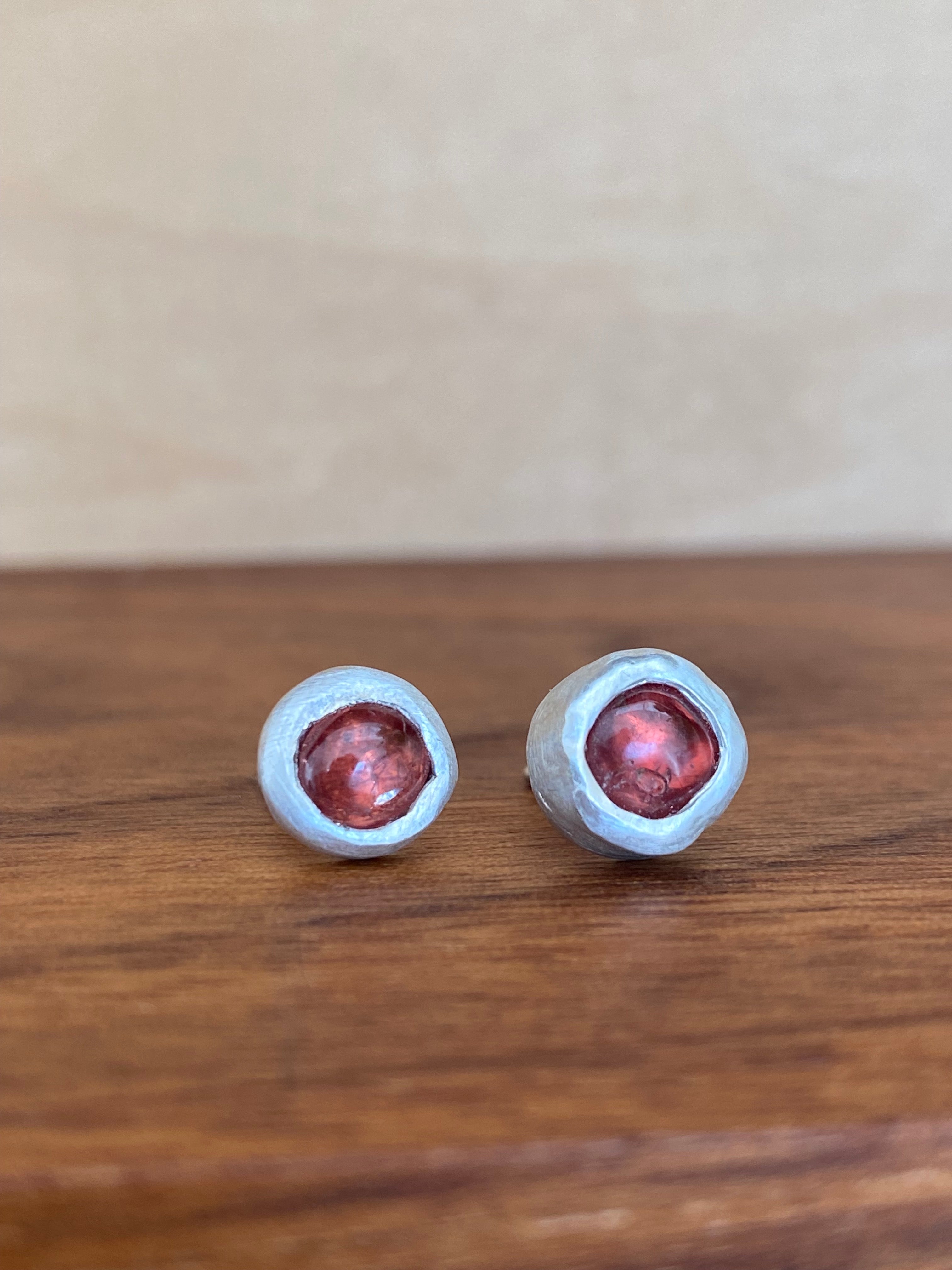 Betty Jäger- Orange Spinel Sunburst Stud Earrings