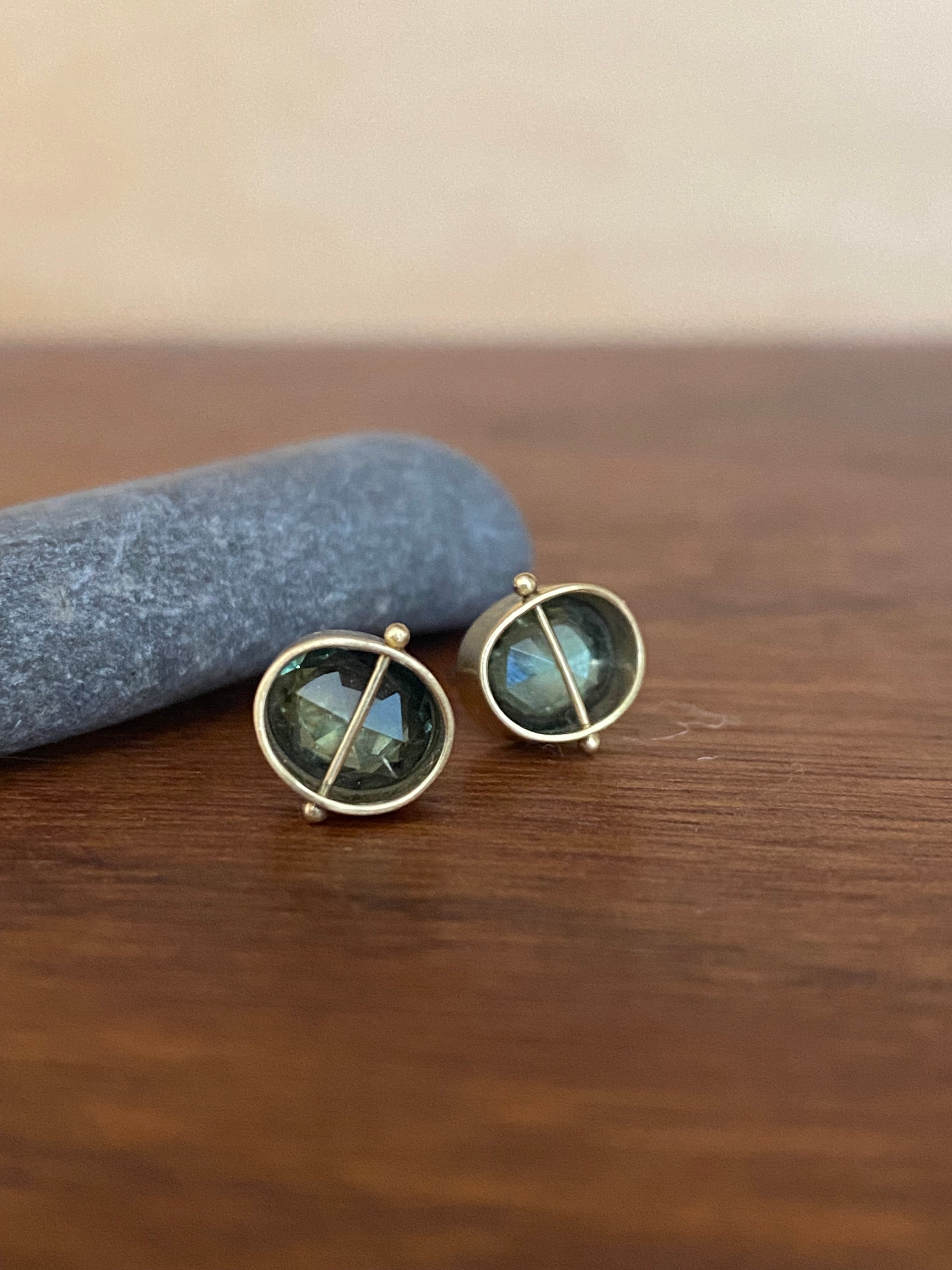Hilary Finck- Captured Parti Sapphire Stud Earrings