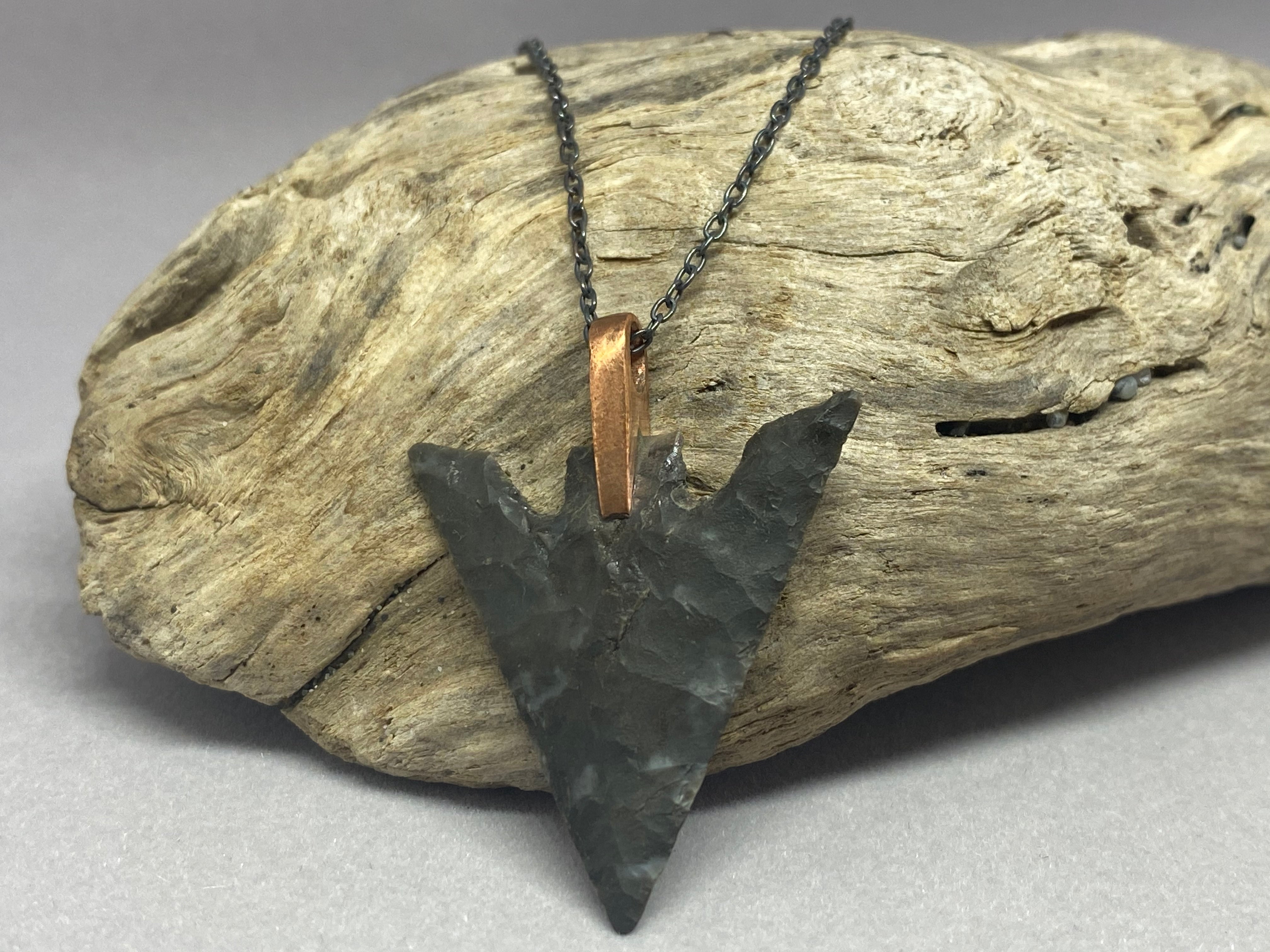 Jake Castor- Onandaga Chert Arrowhead Pendant