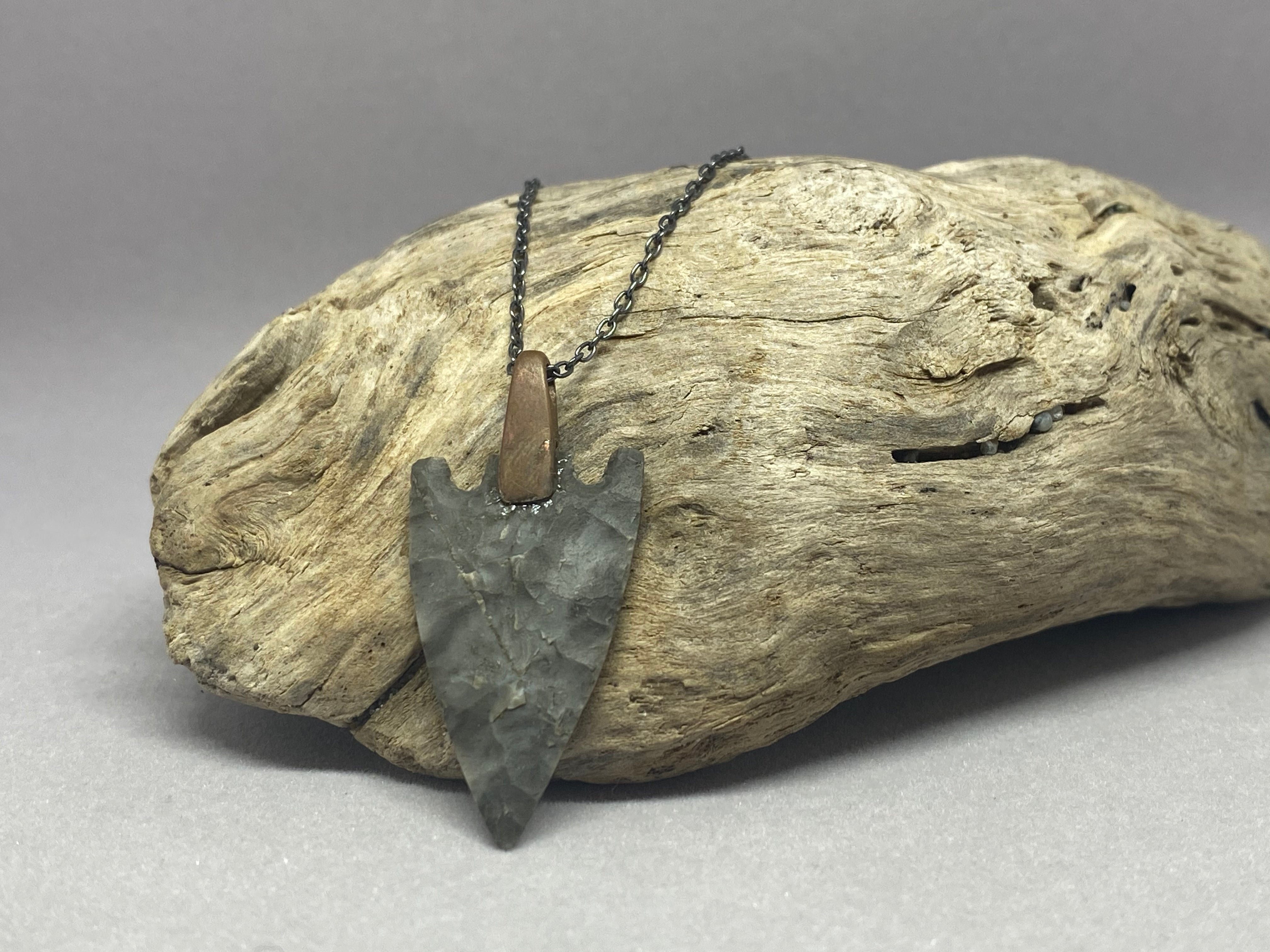 Jake Castor- Onandaga Chert Arrowhead Pendant