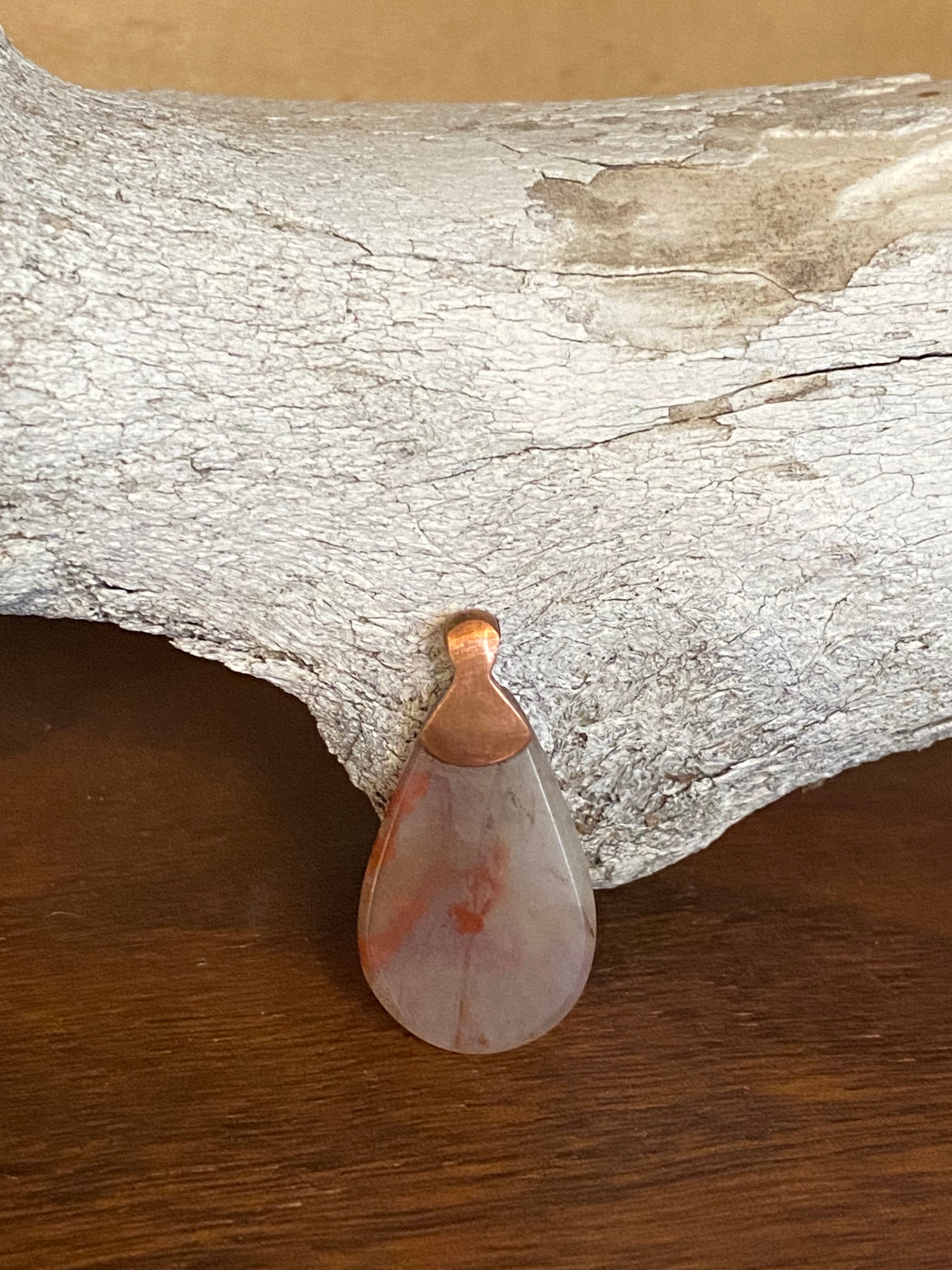 Jake Castor- Agate with Red Inclusions Pebble Pendant