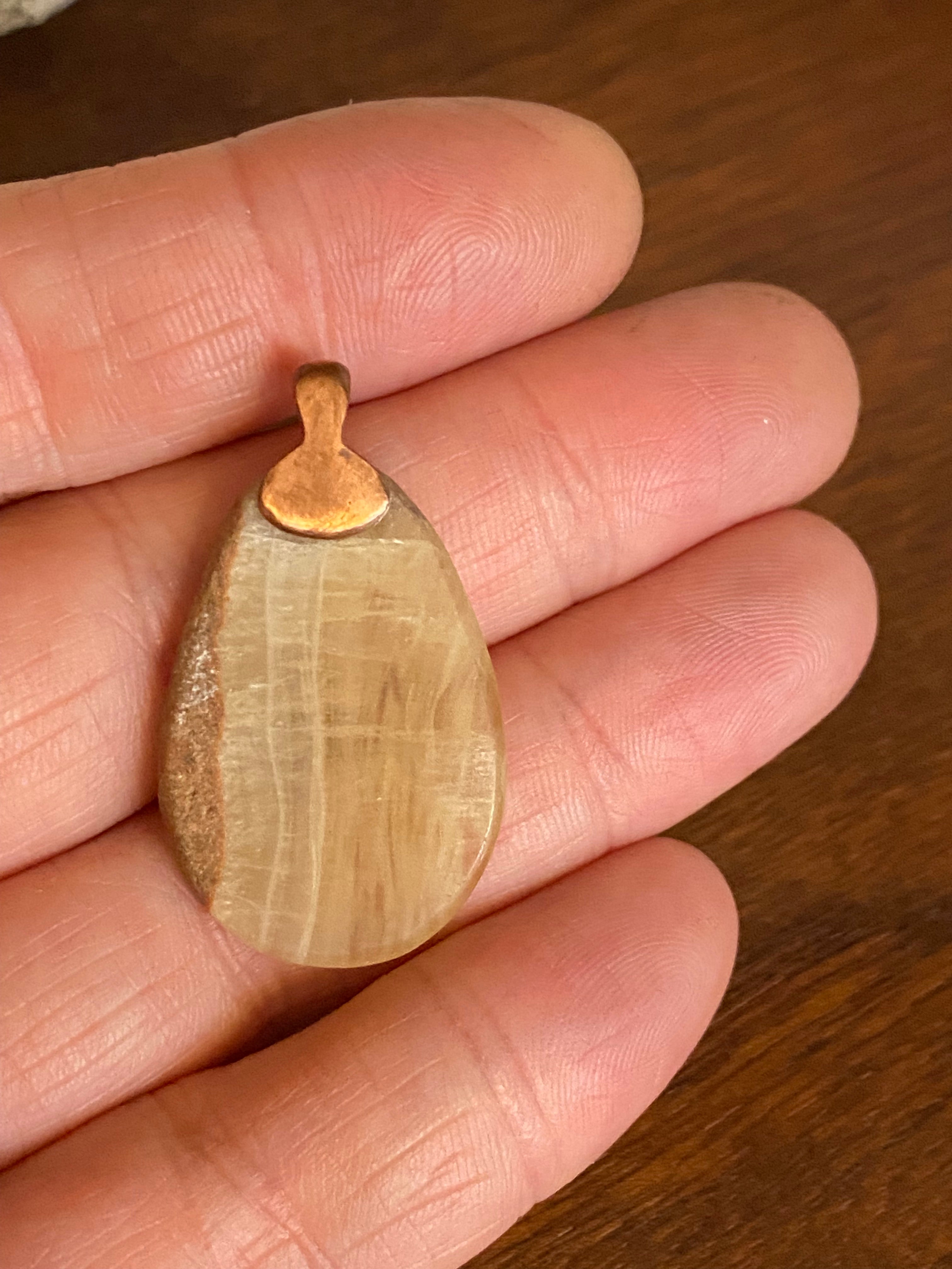 Jake Castor- Yellow Calcite Pebble Pendant