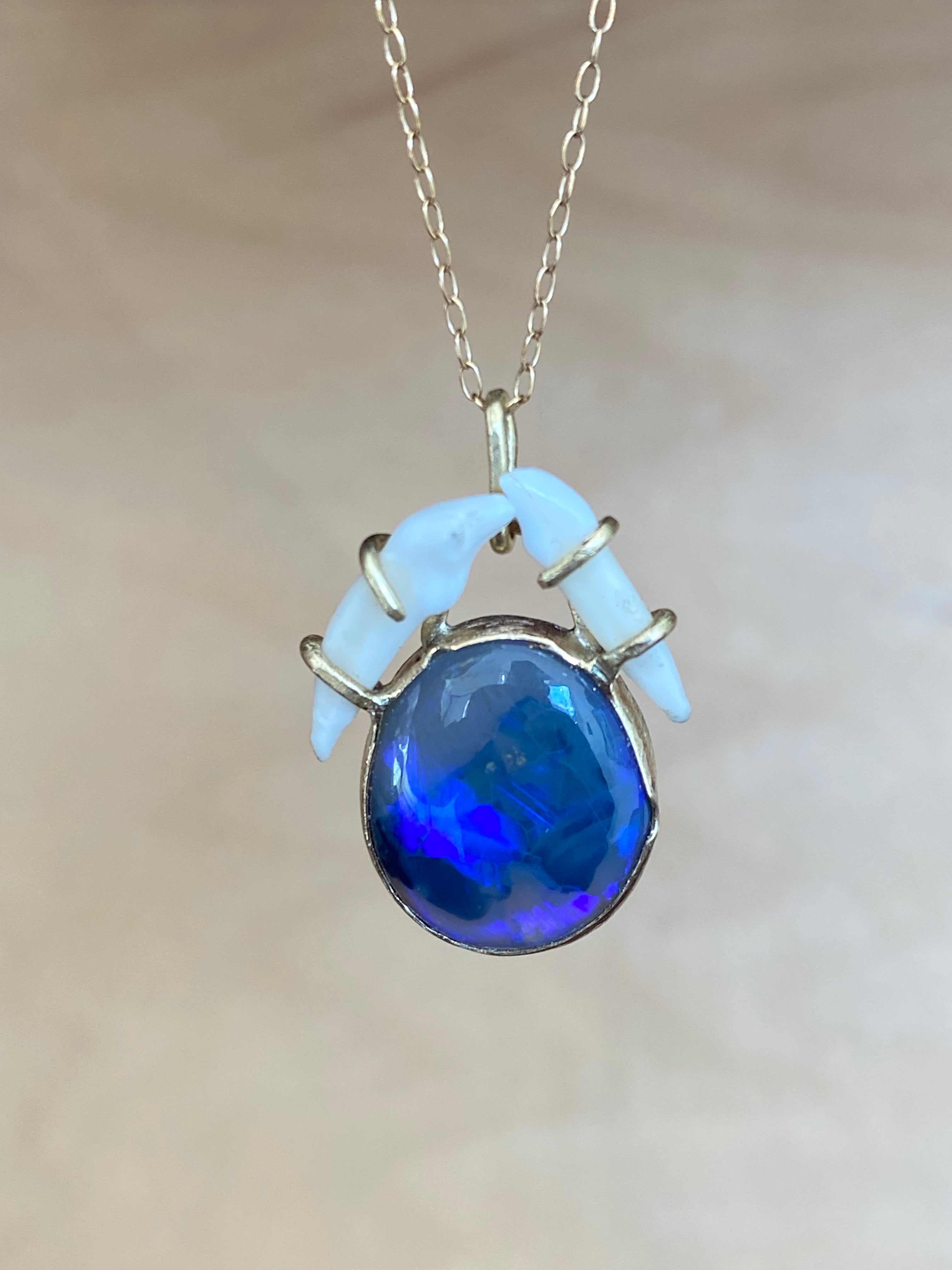 M. Rose Studio- Ancients17 Opal Pendant with Teeth Crown