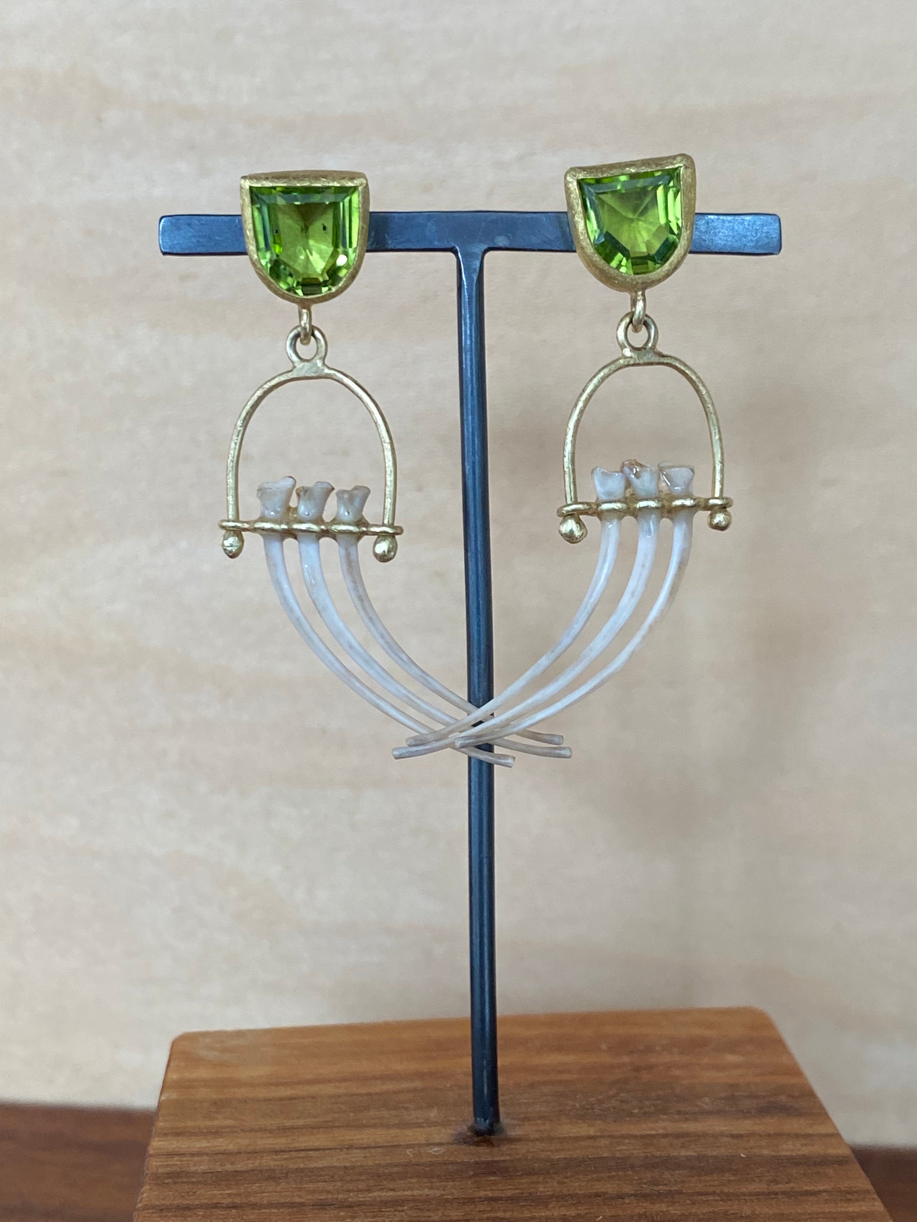 M. Rose Studio- Peridot and Viper Rib Earrings