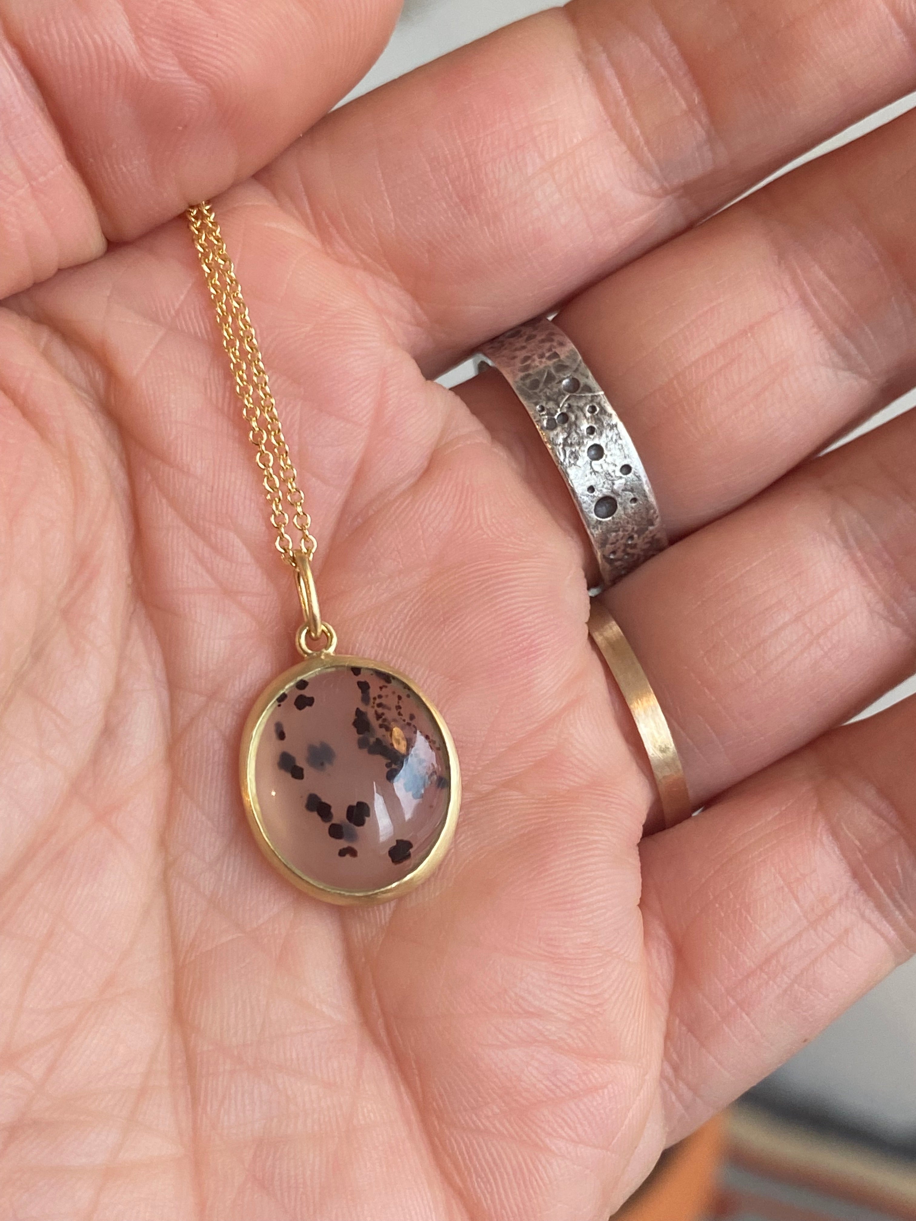 Monica Marcella- Speckled Montana Agate Necklace
