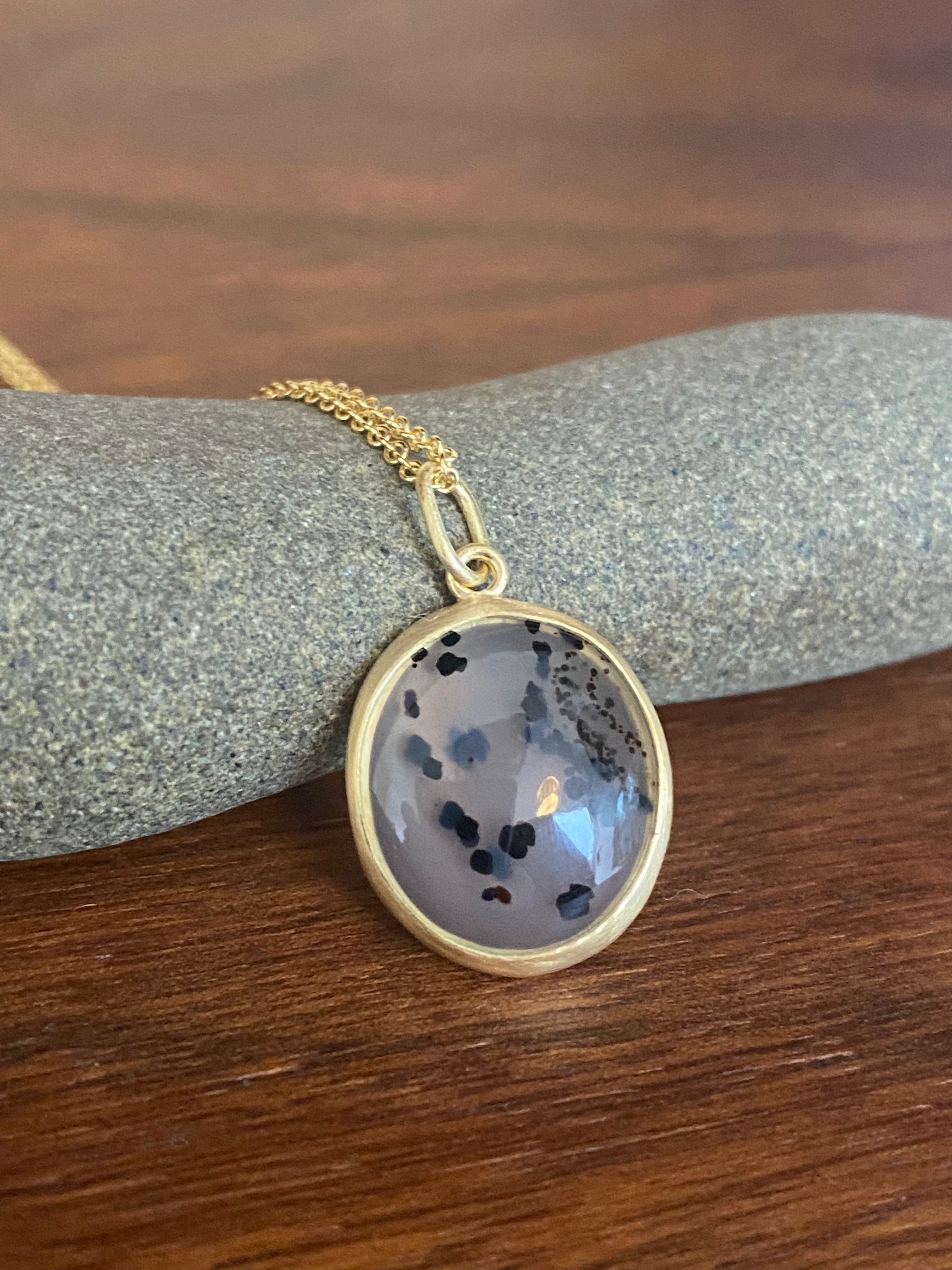 Monica Marcella- Speckled Montana Agate Necklace