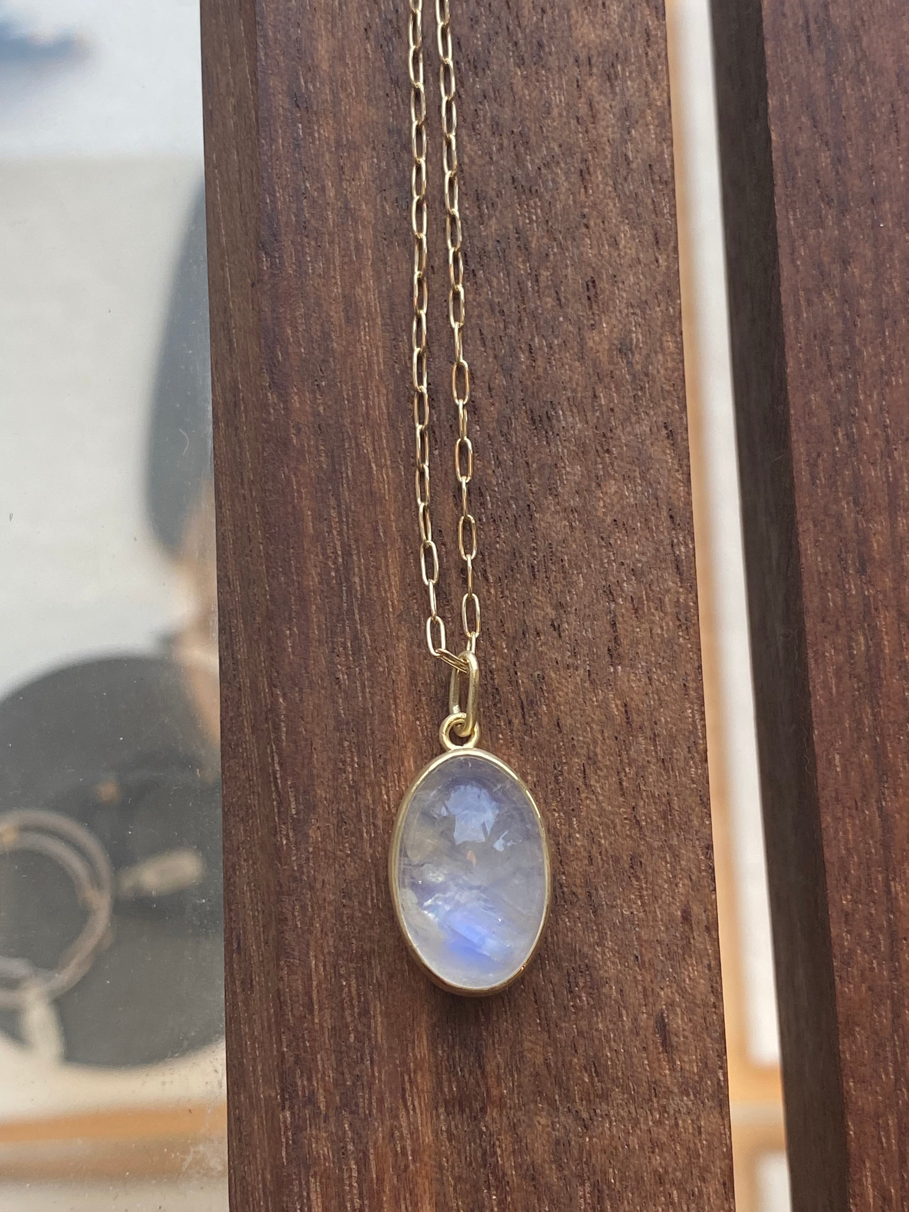 Monica Marcella- Oval Moonstone Necklace