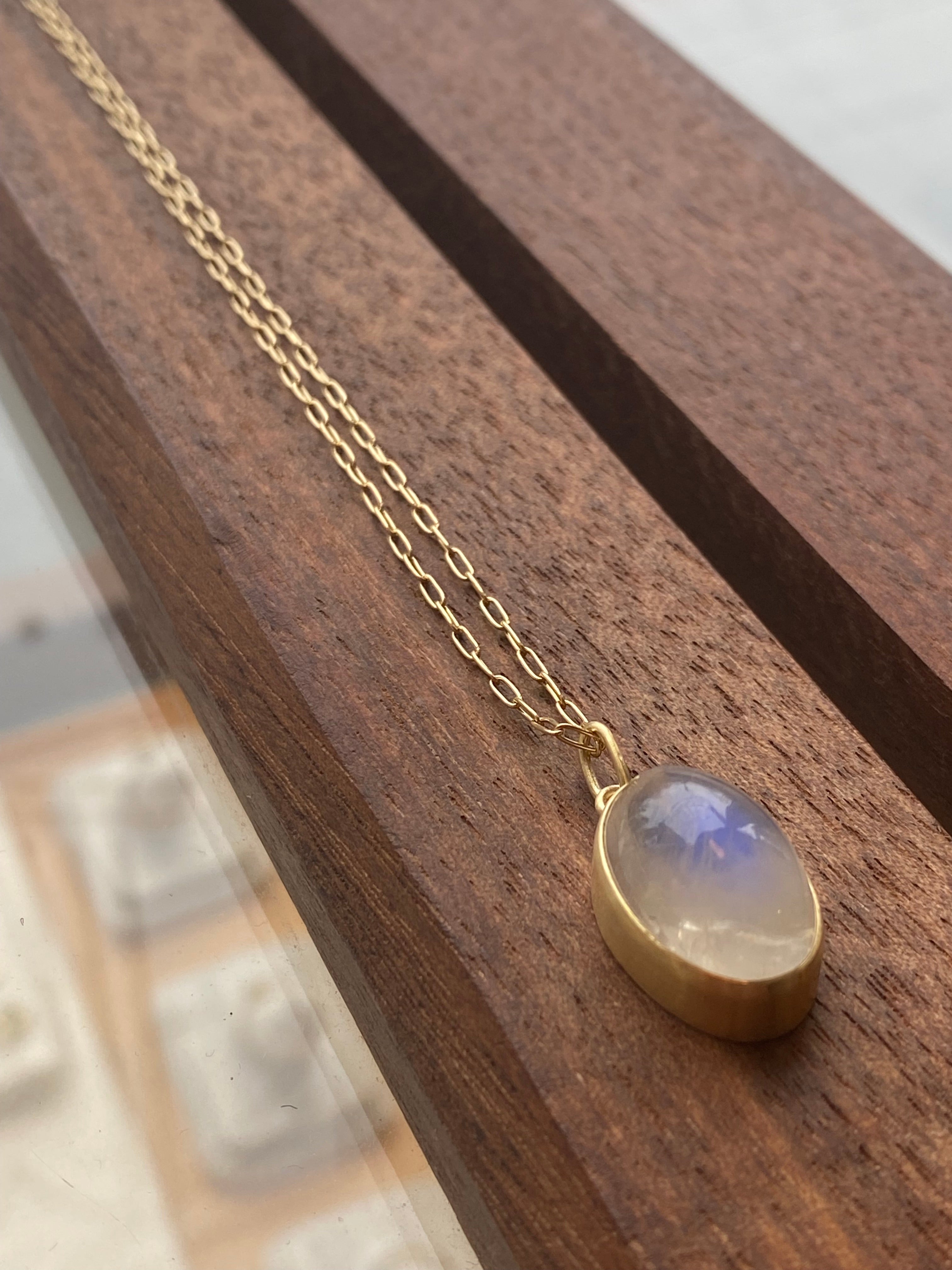Monica Marcella- Oval Moonstone Necklace