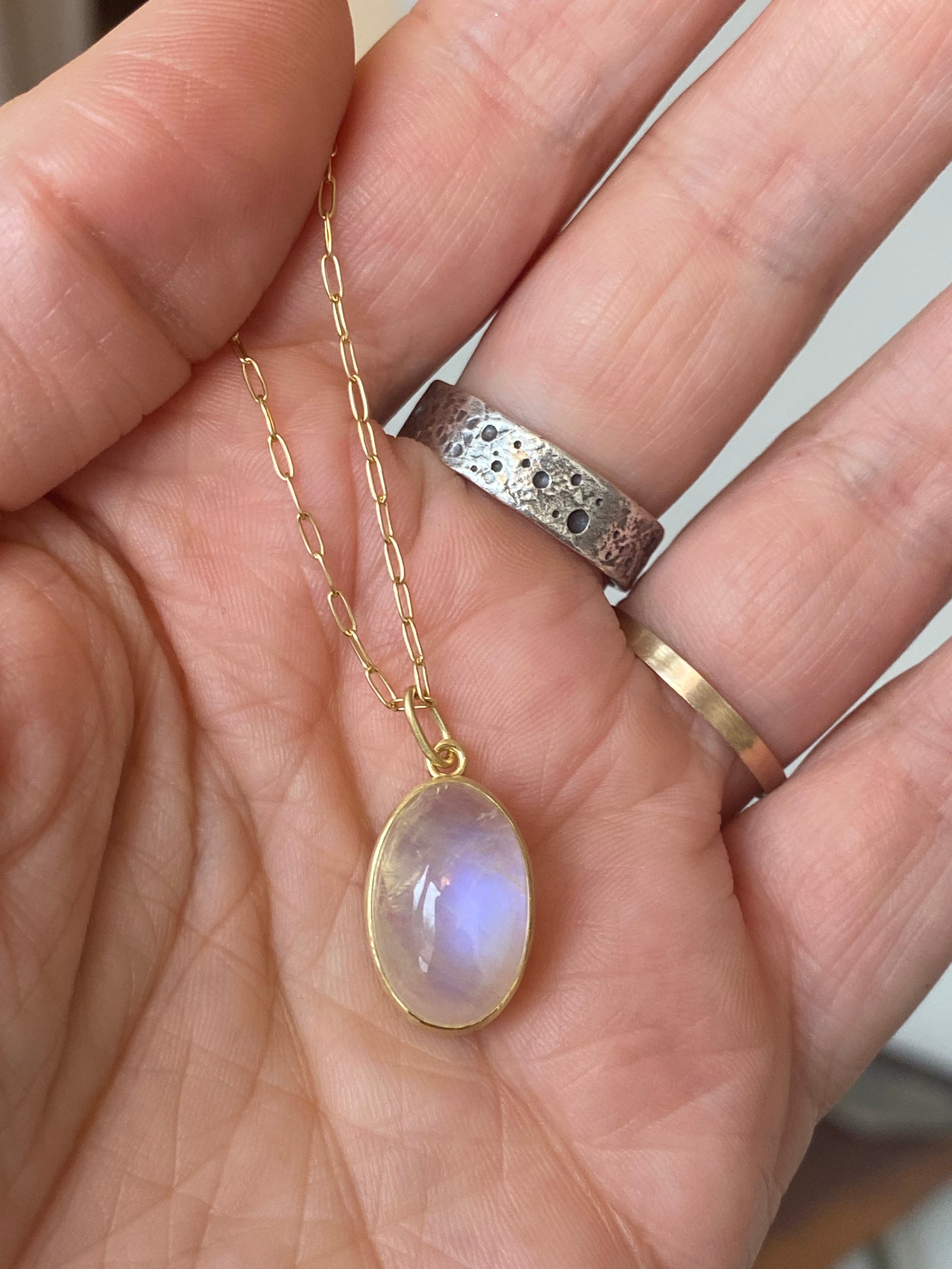 Monica Marcella- Oval Moonstone Necklace
