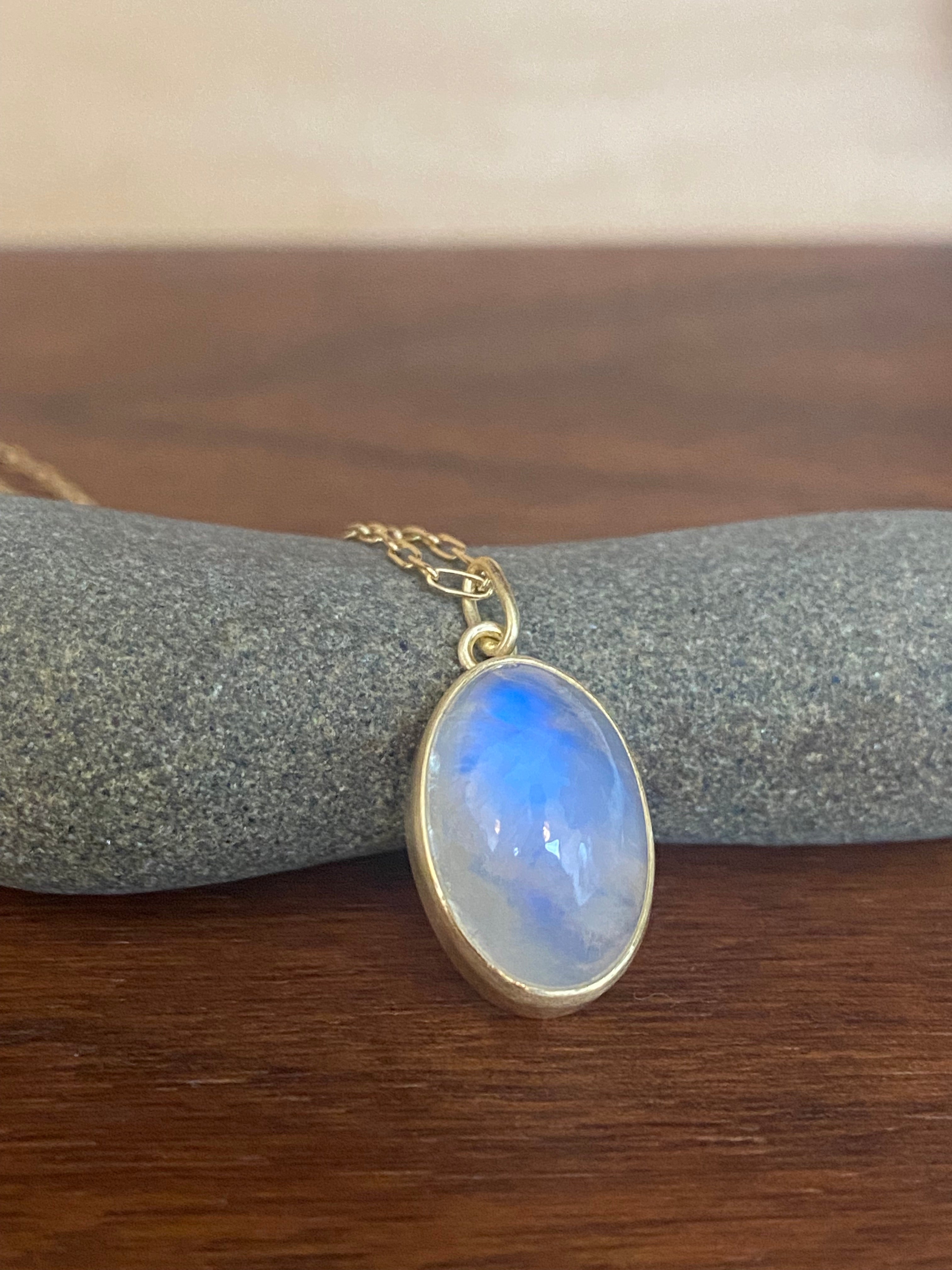 Monica Marcella- Oval Moonstone Necklace