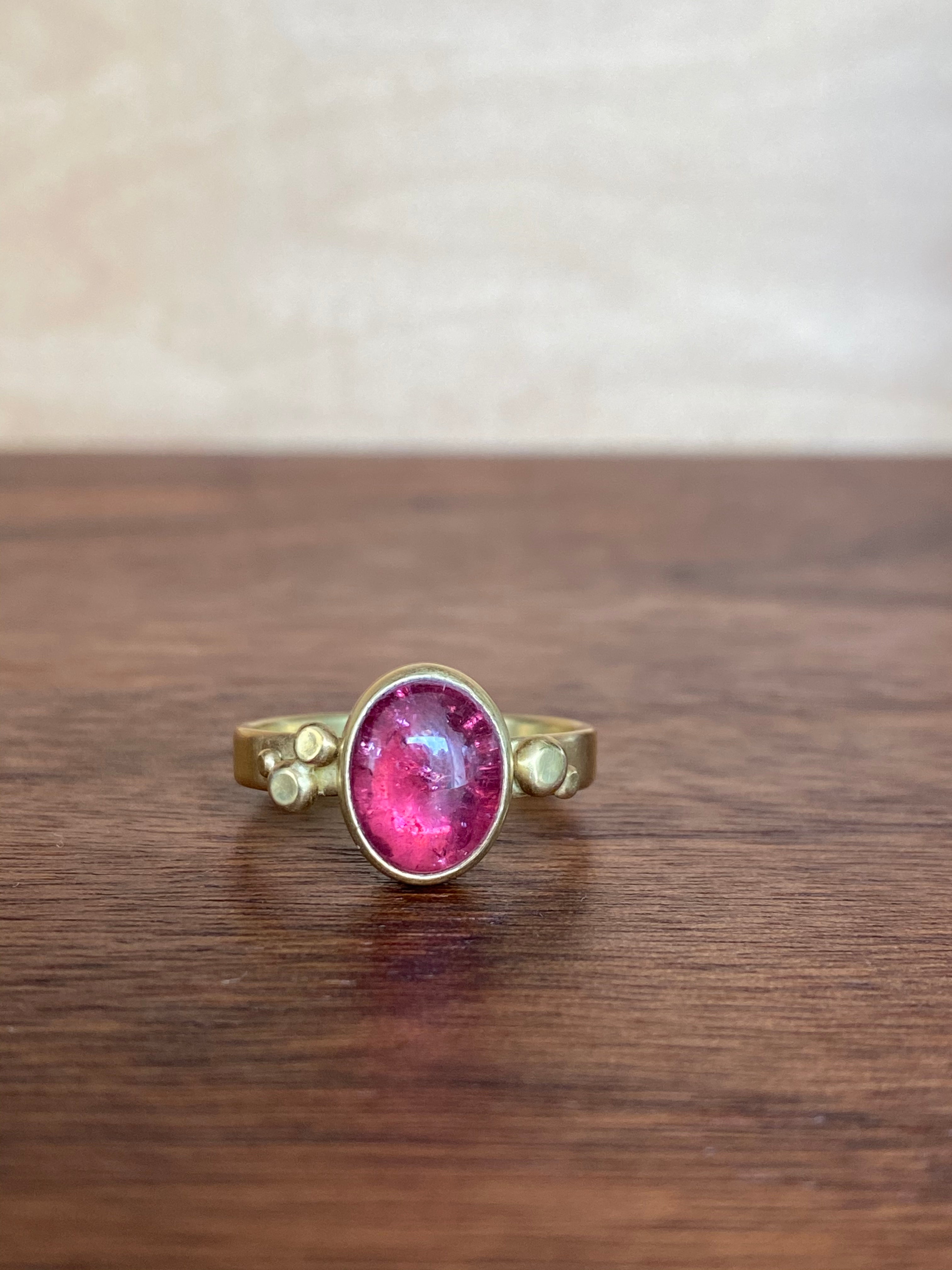 Monica Marcella- Rubellite Tourmaline with tuffets Ring