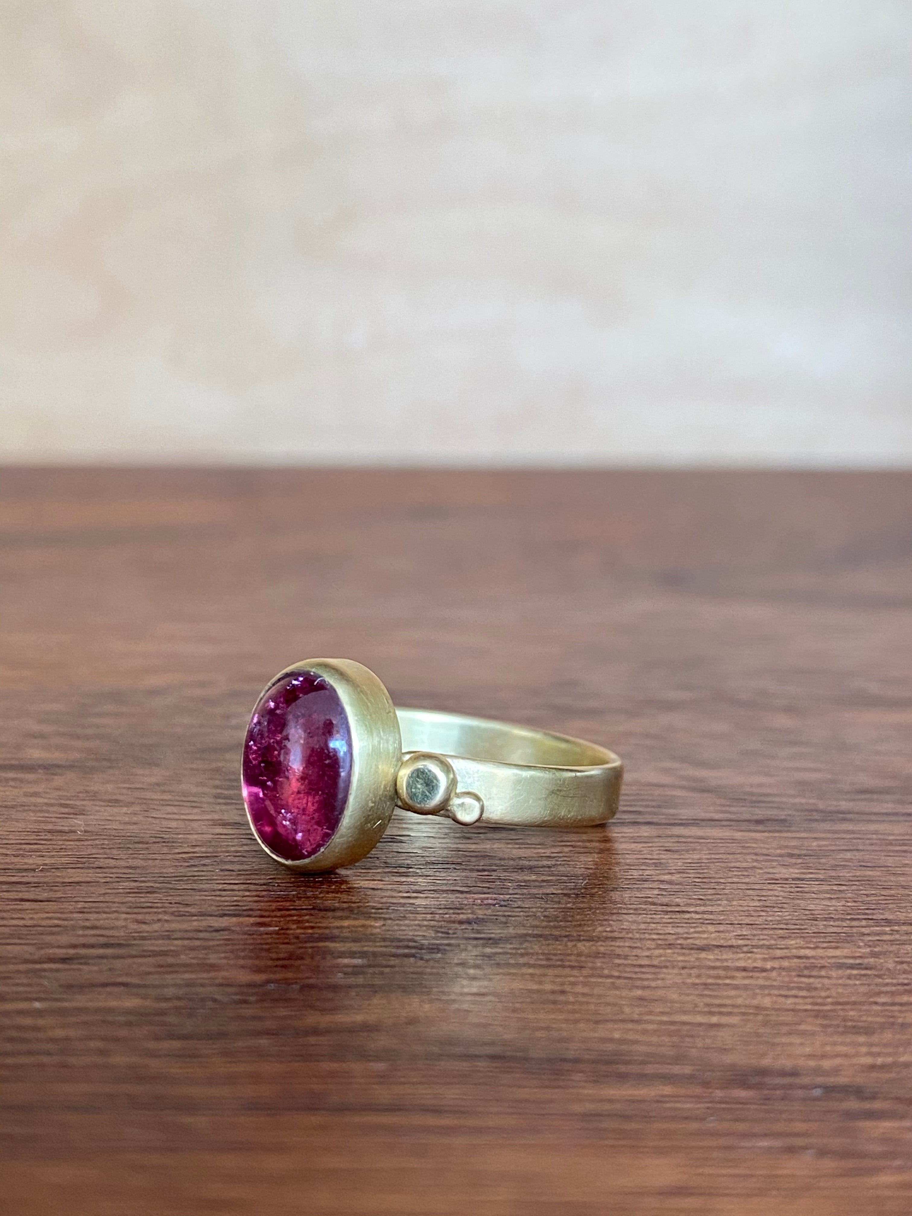 Monica Marcella- Rubellite Tourmaline with tuffets Ring